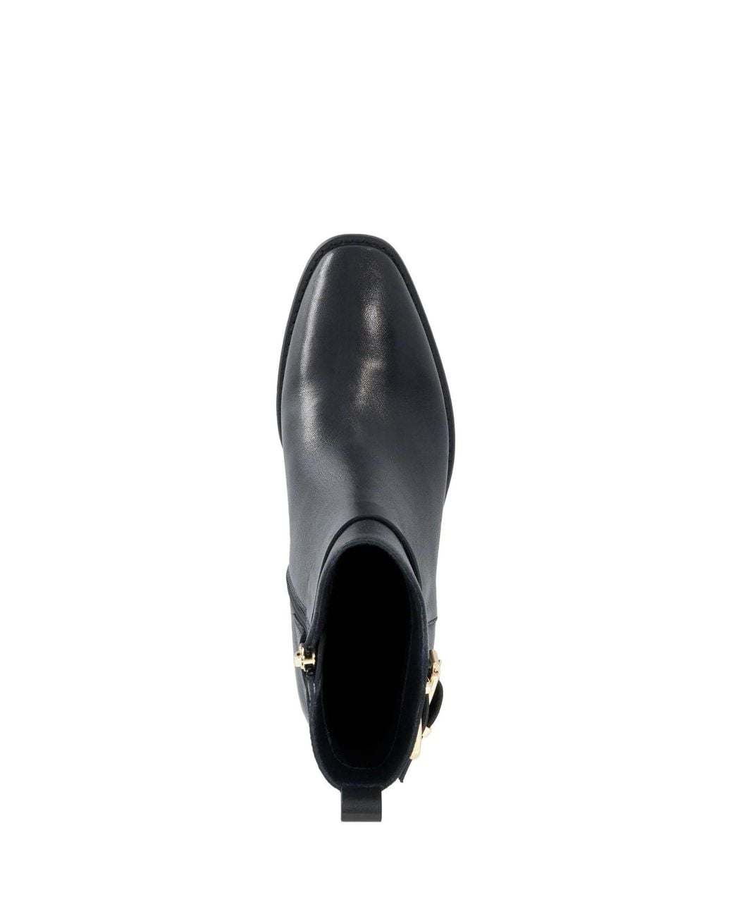Dune Black Pattin Ankle Boots
