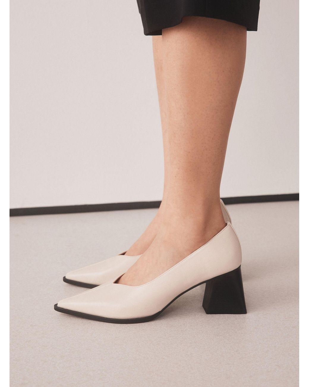 Next Natural Forever Comfort Point Toe Block Heels