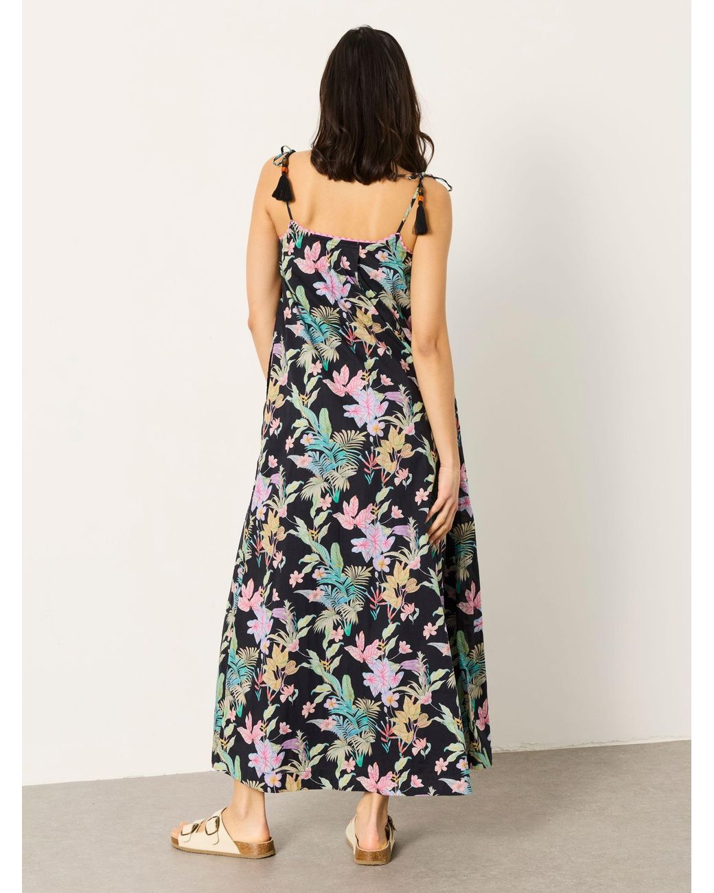 FatFace Multicolor Bea Petite Tassel Tie Strap Maxi Dress