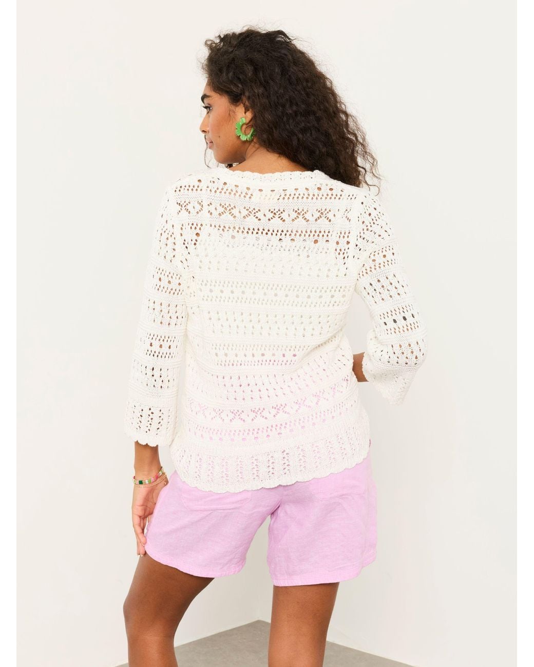 FatFace Pink Orla Knitted Stitch Jumper