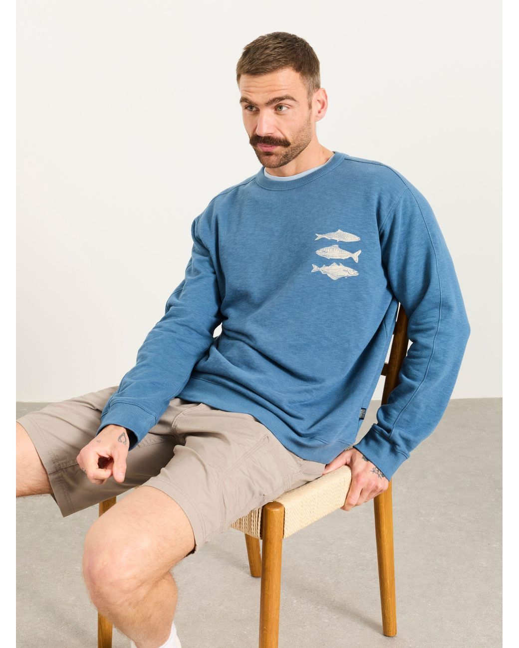 FatFace Blue Mcs Crew Sweat Tops for men