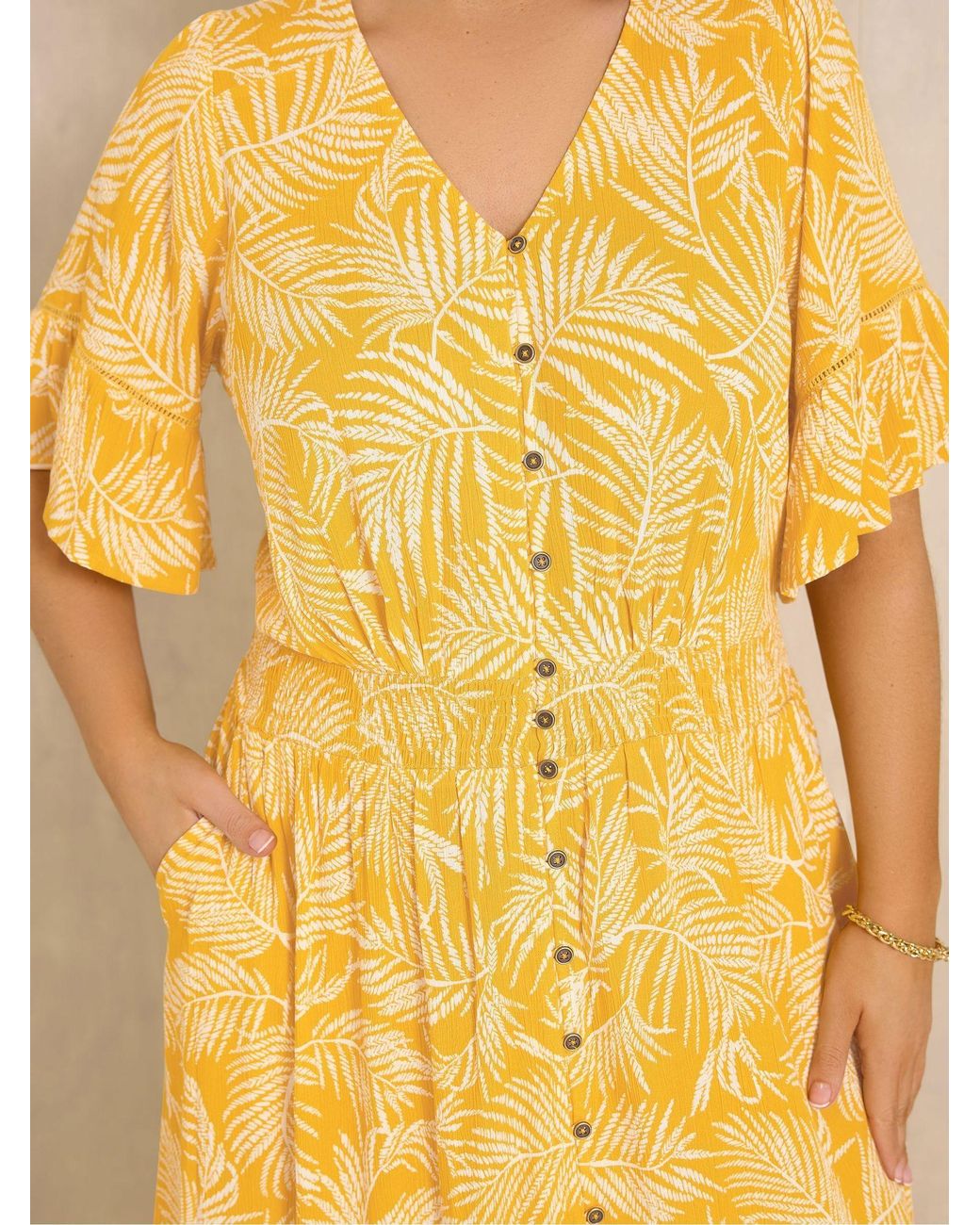 Evans Yellow Boho-Kleid