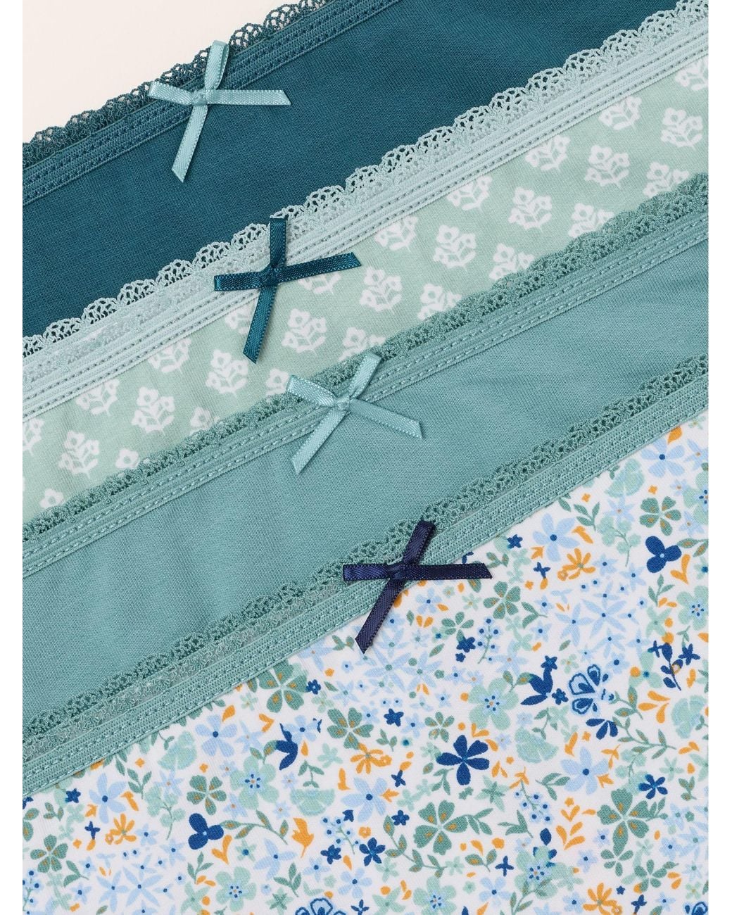 FatFace Blue Fatface 4 Pack Of Geo Floral Classic Knicker