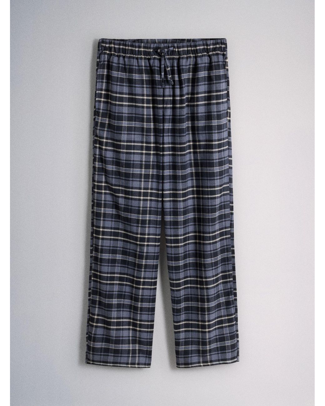 The Set Blue 2 Pack Henley Check Pyjamas for men