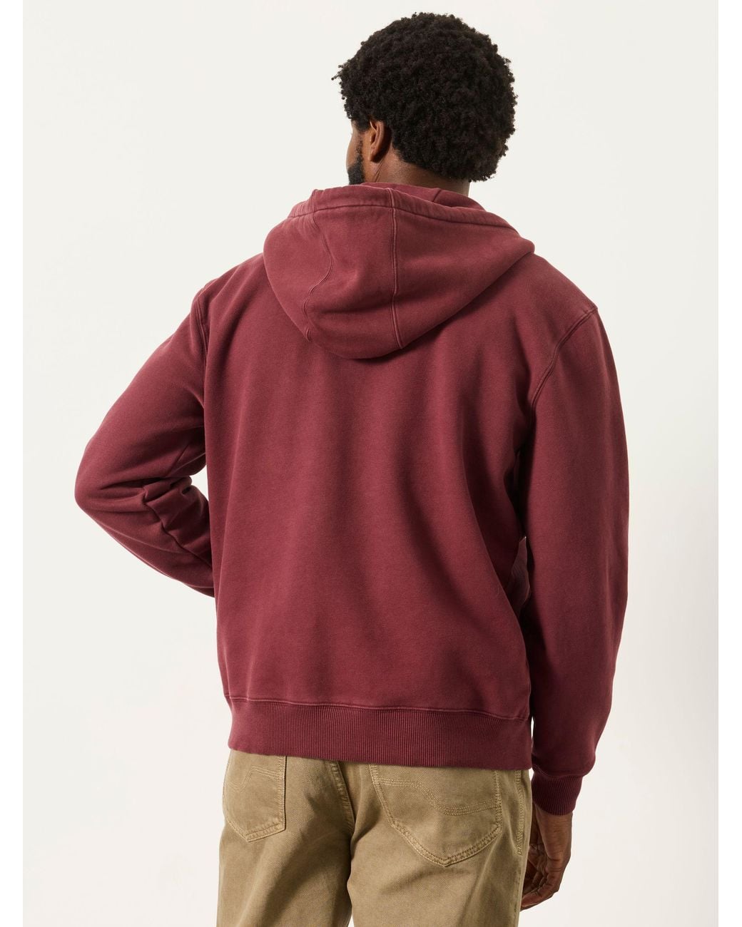 FatFace Red Hayle Zip Through Hoodie for men