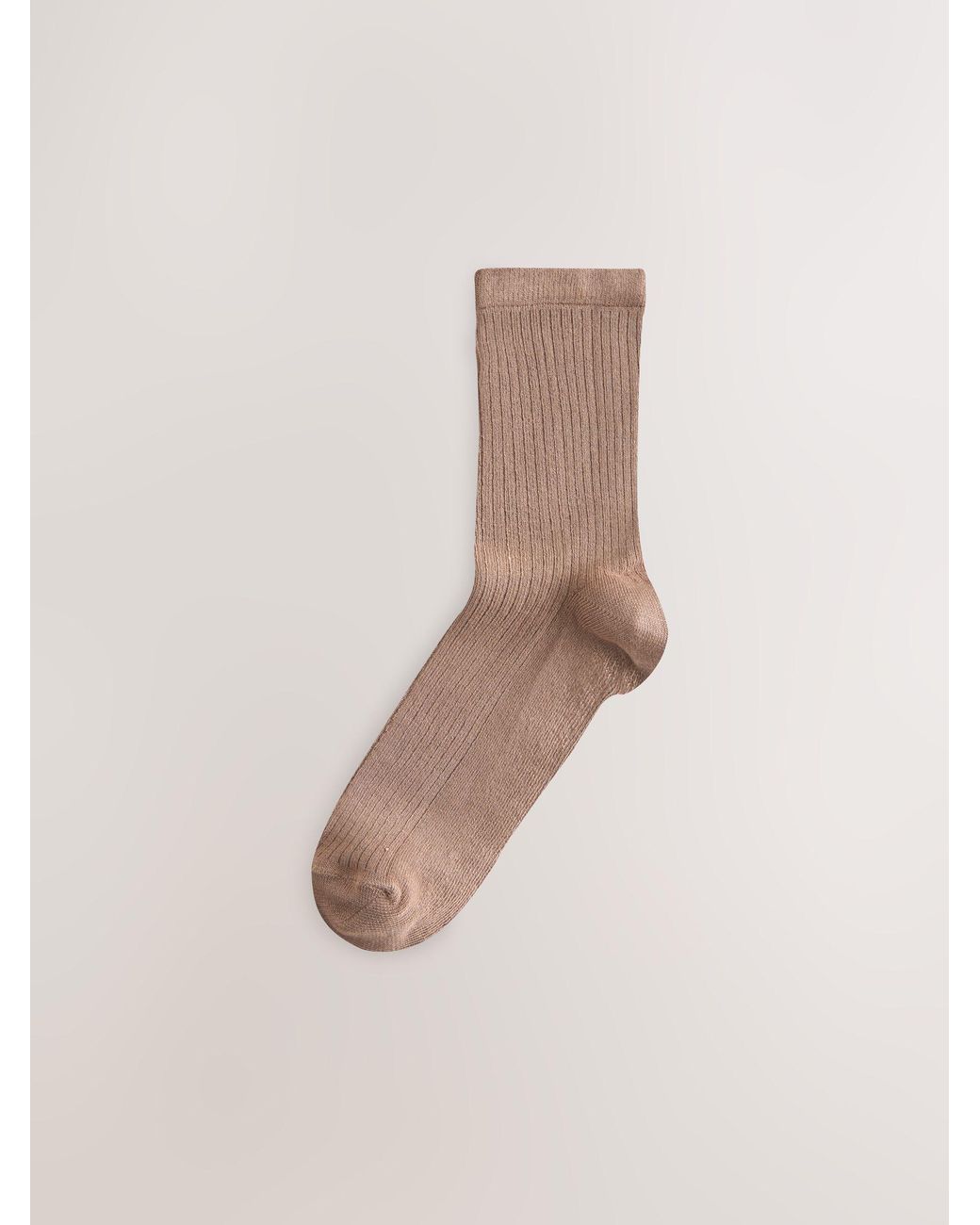 Next Natural Neutral Supersoft Ribbed Ankle Socks 4 Pack