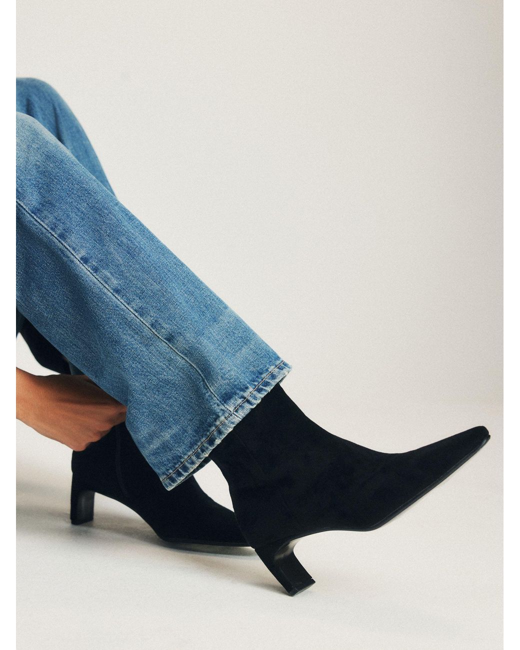 The Set Black Chisel Toe Heel Ankle Boots
