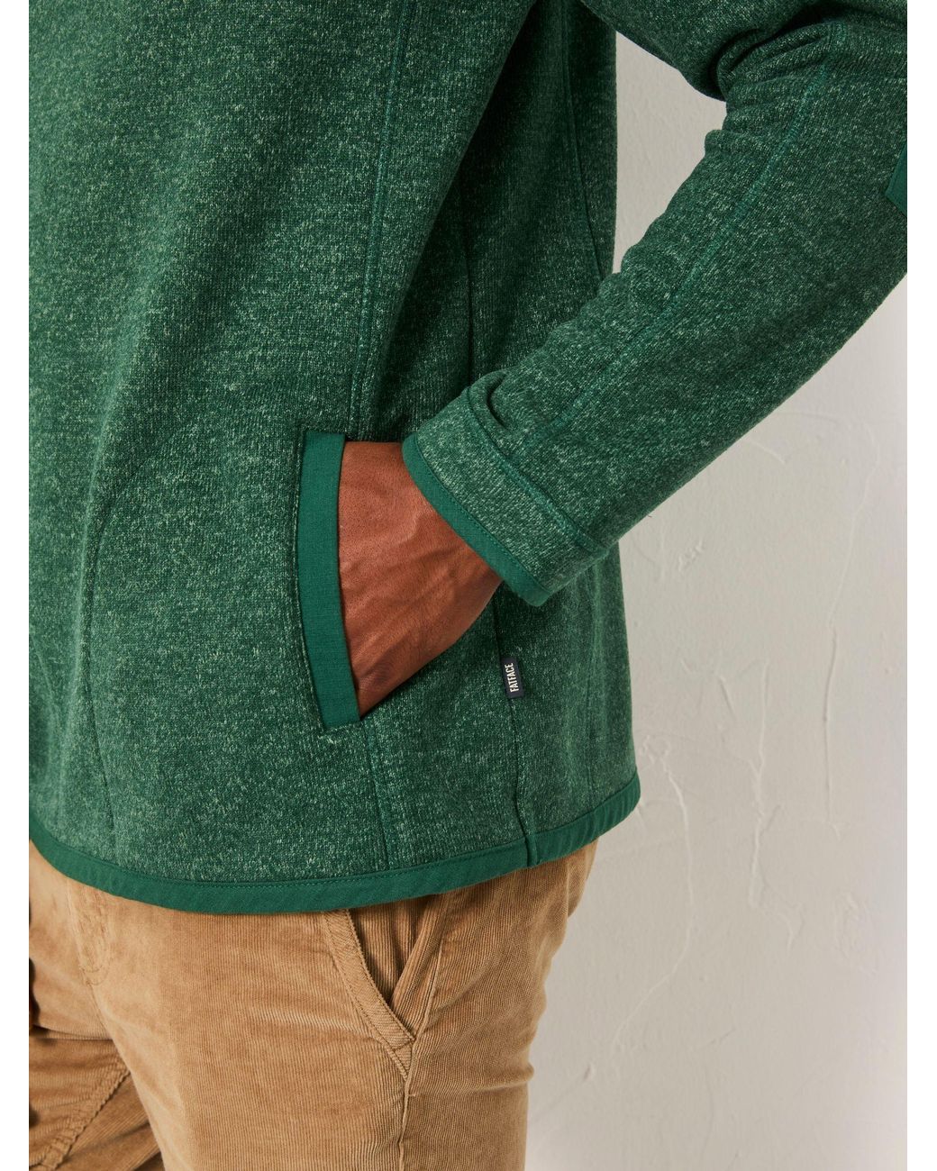 FatFace Green Haxby Half Zip Sweat for men