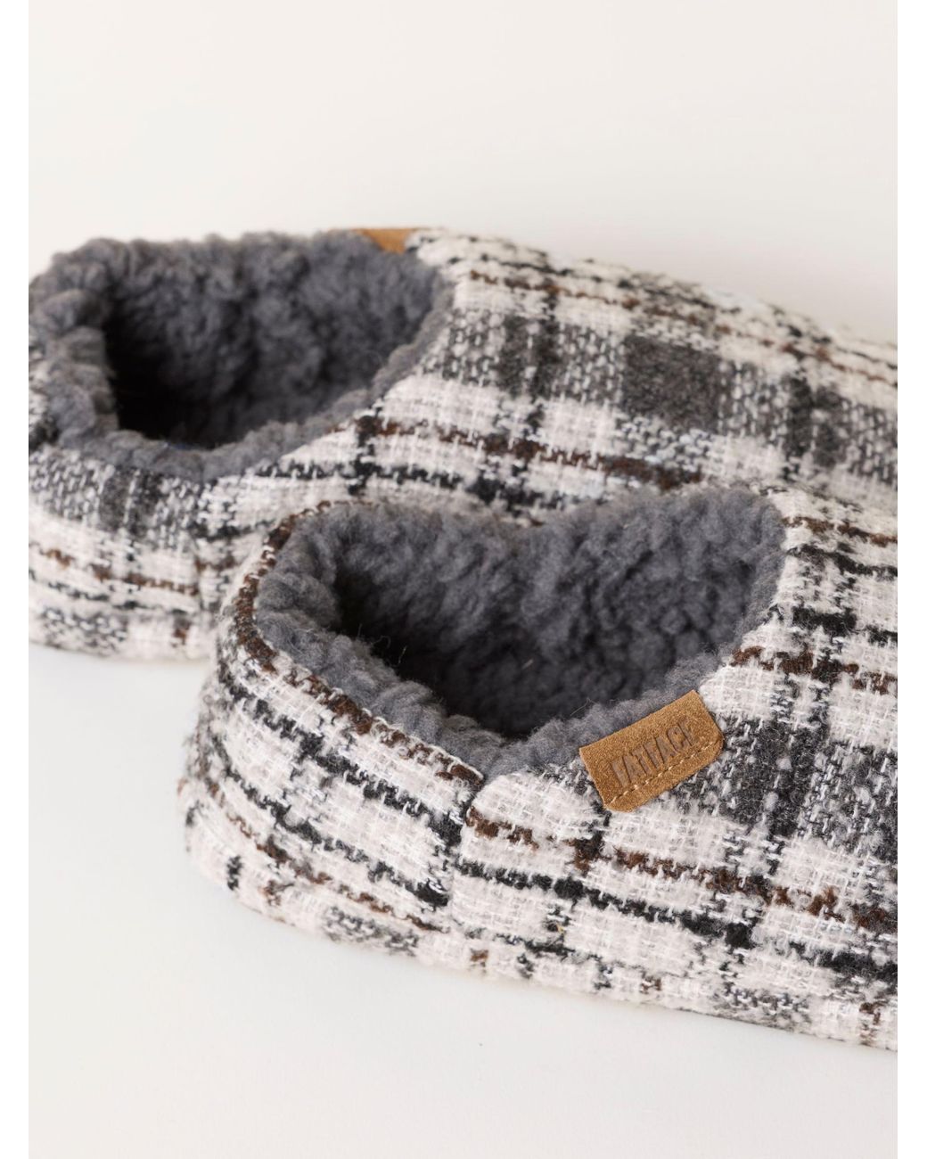 FatFace Gray Fatface Arthur Checkered Mule Slipper for men
