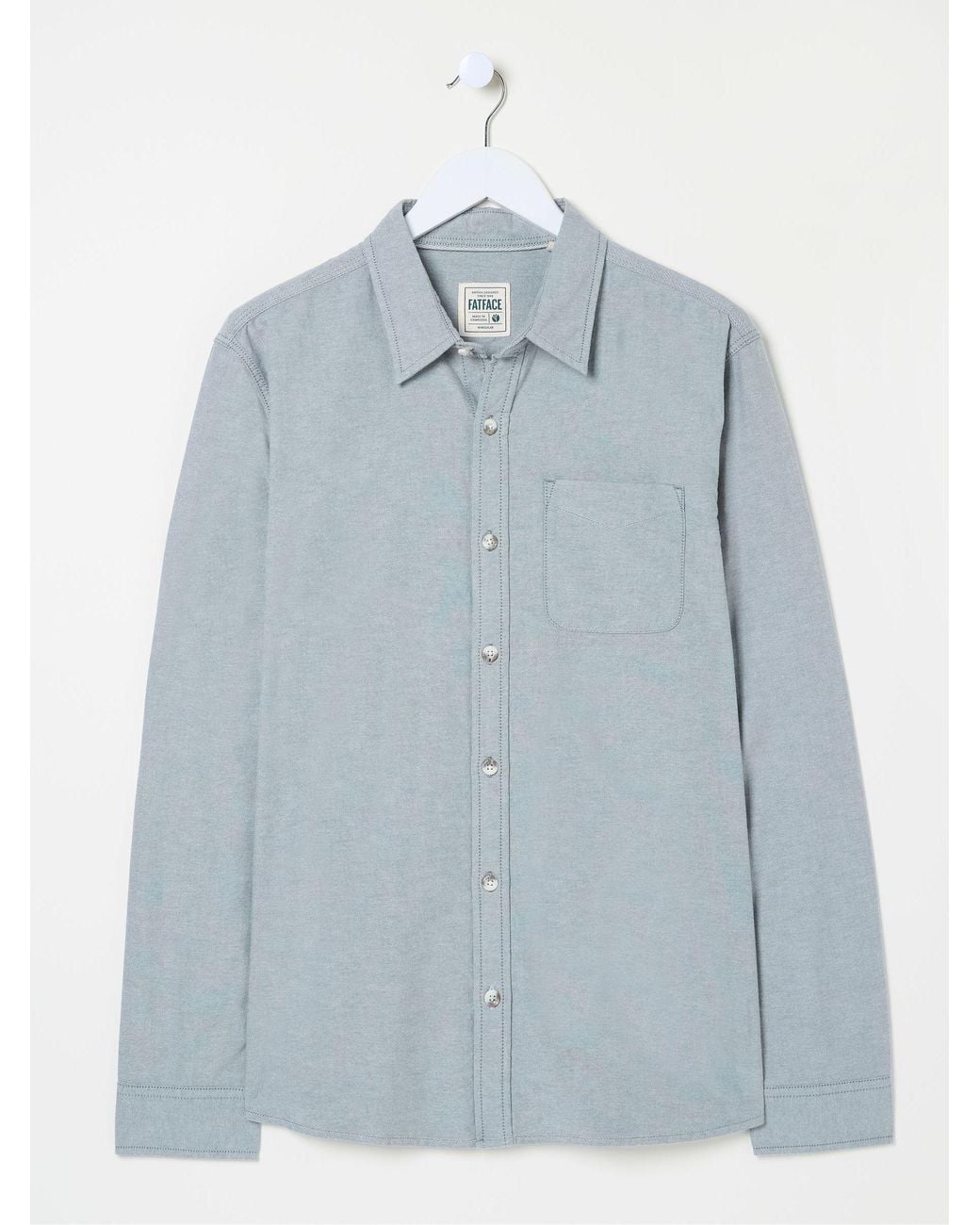 FatFace Gray Fatface Long Sleeve Oxford Shirt for men