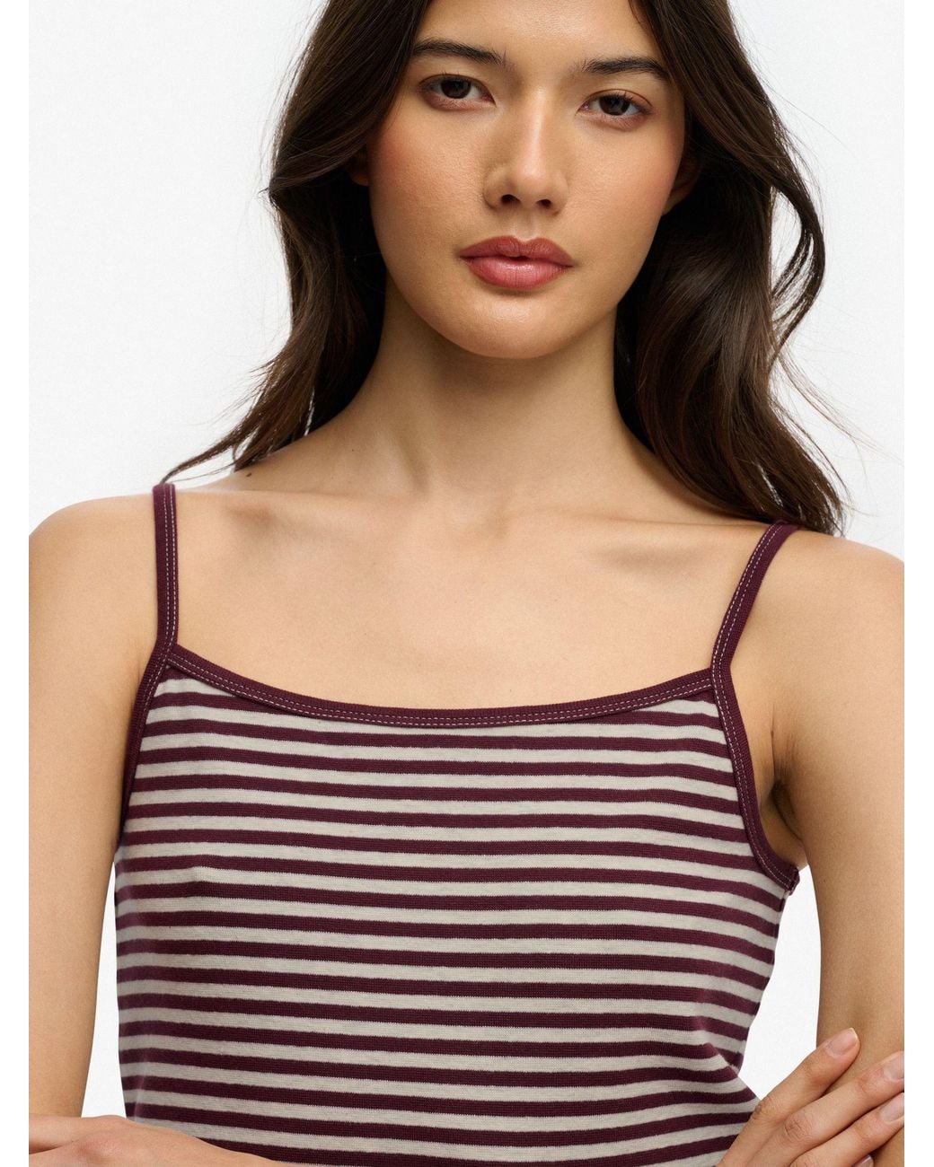 Superdry Blue Stripe Ath Ess Stripe Cami