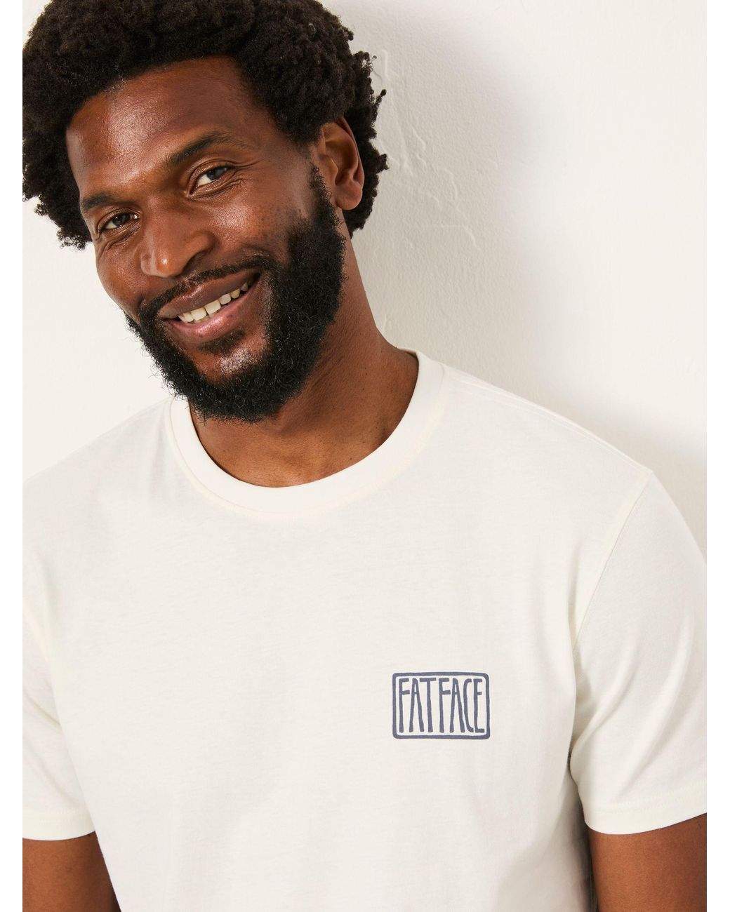 FatFace White Surf Scene Graphic Tshirt for men