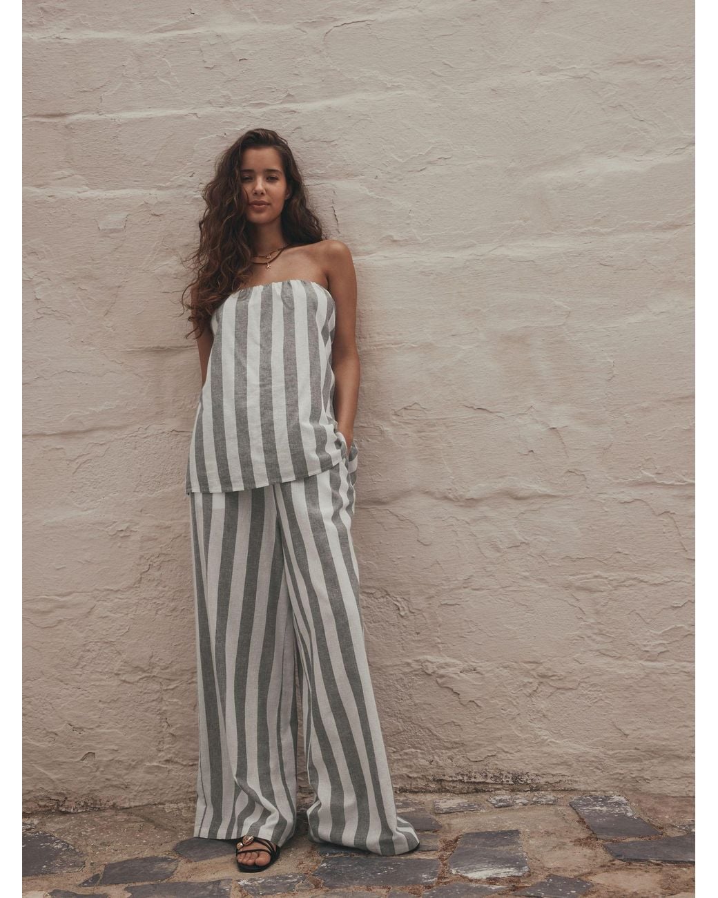 Next Green Stripe Shell Top