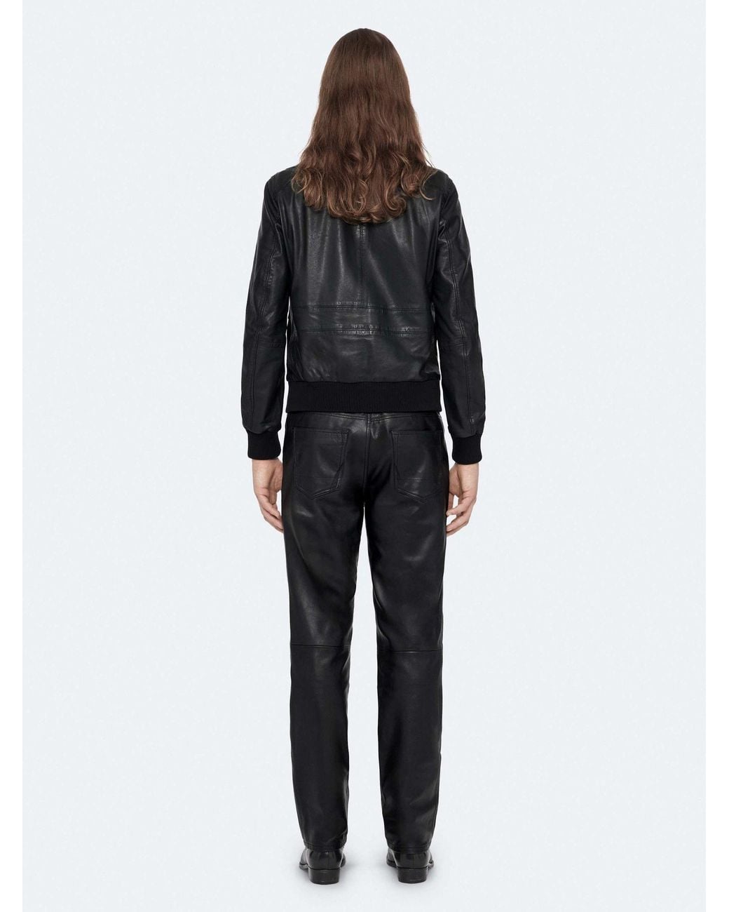 AllSaints Black Hiro Leather Bomber Jacket for men