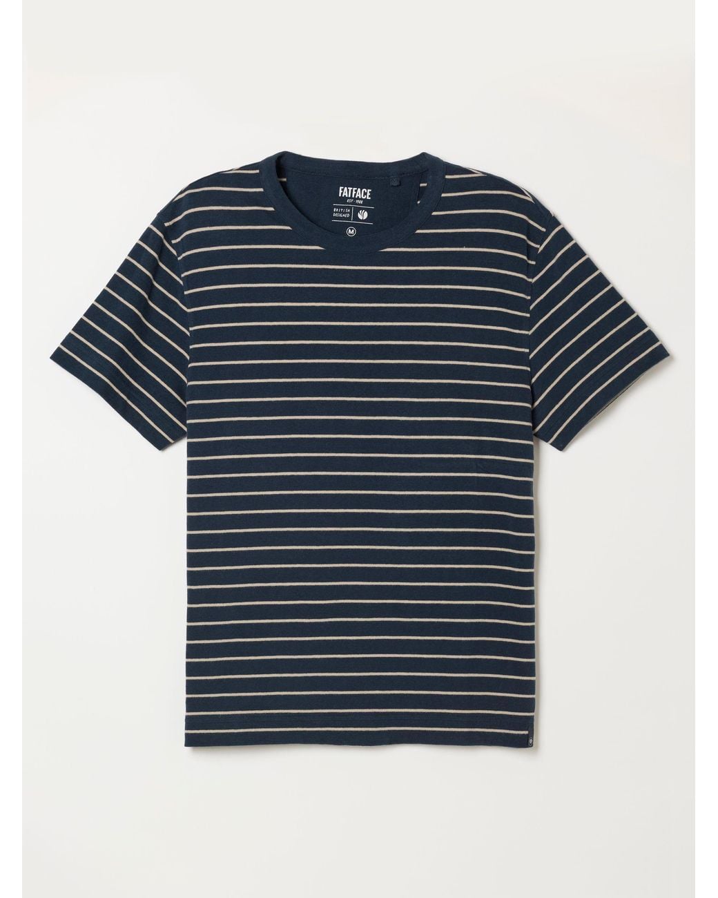 FatFace Blue Short Sleeve Stripe T-Shirt for men