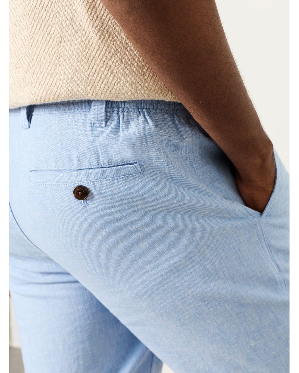 FatFace Blue Salcombe Linen Cotton Shorts for men