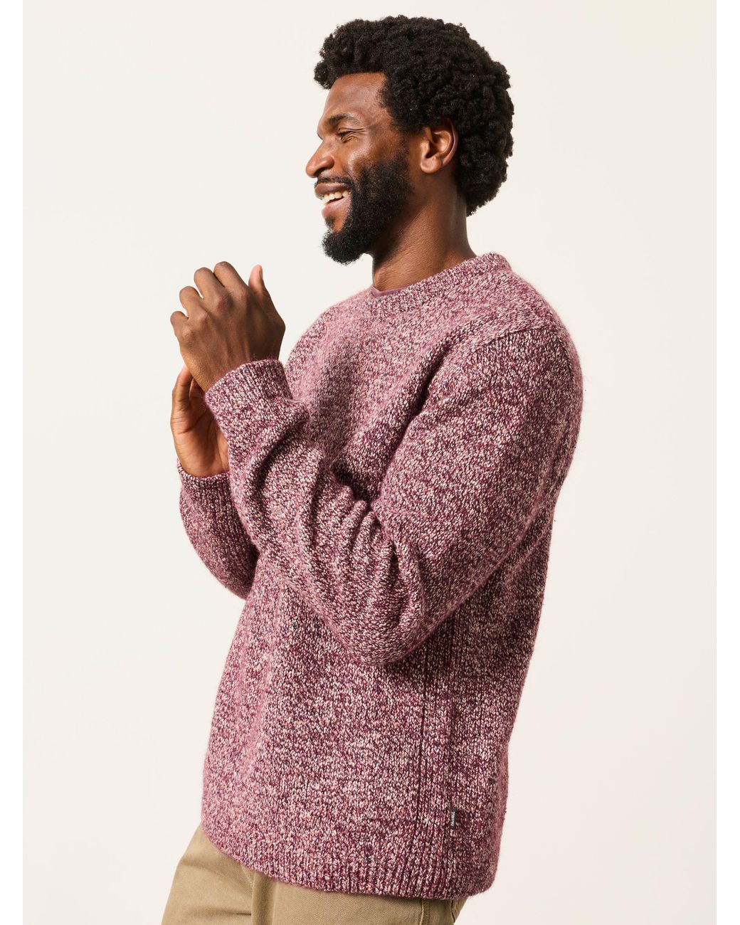 FatFace Red Milport Knitted Crew Neck Jumper for men