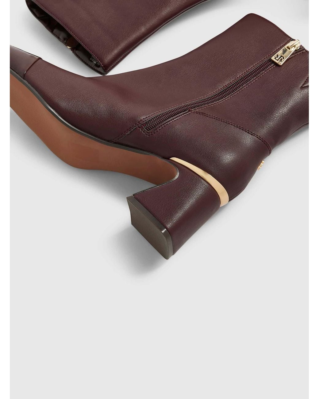 River Island Toe Cap Ankle Boots in Brown | Lyst