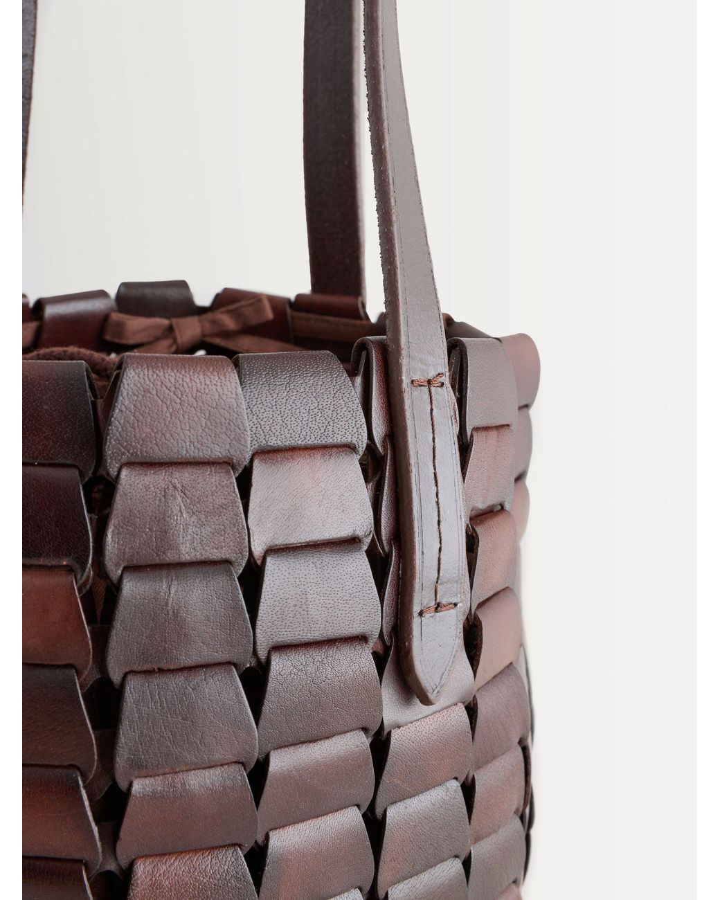 Dragon Diffusion White Suede Honey Link Bucket Bag