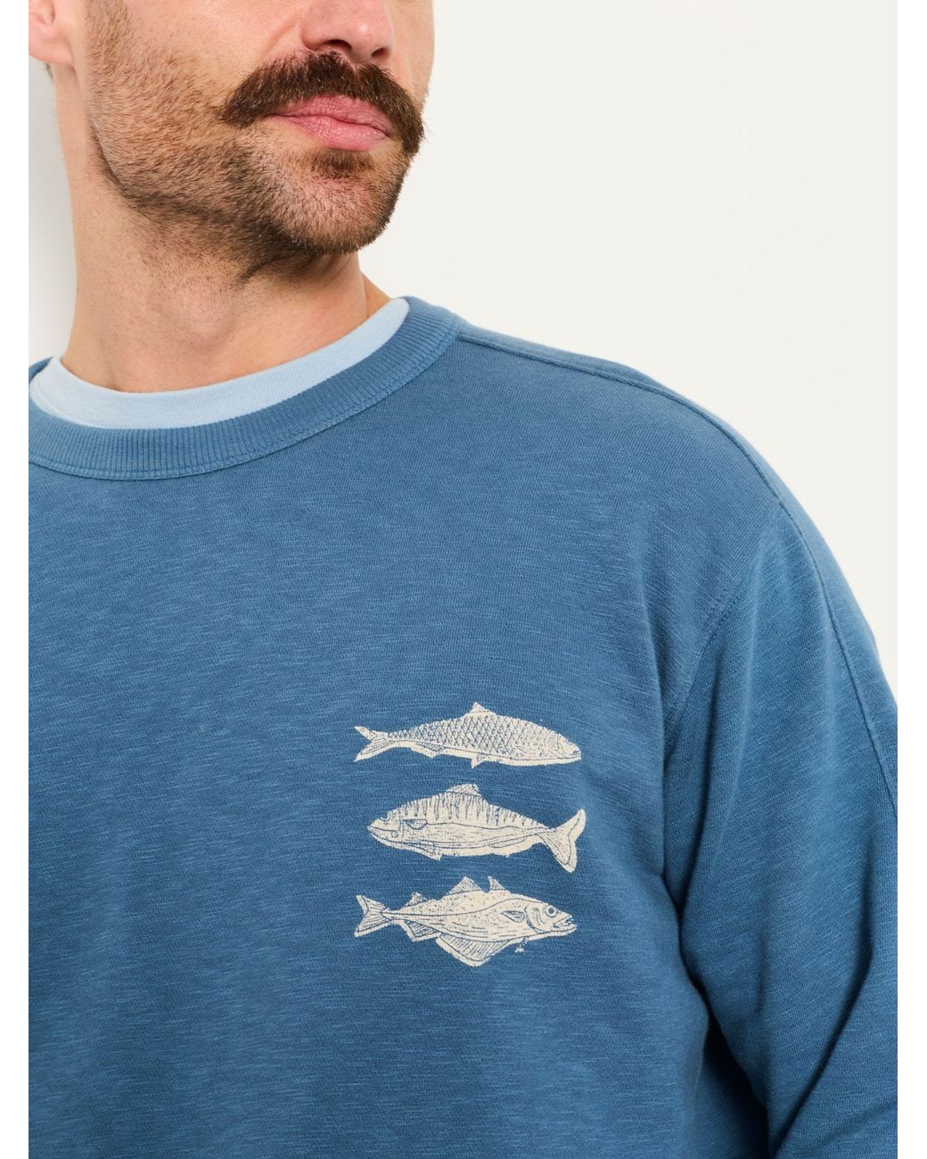 FatFace Blue Mcs Crew Sweat Tops for men