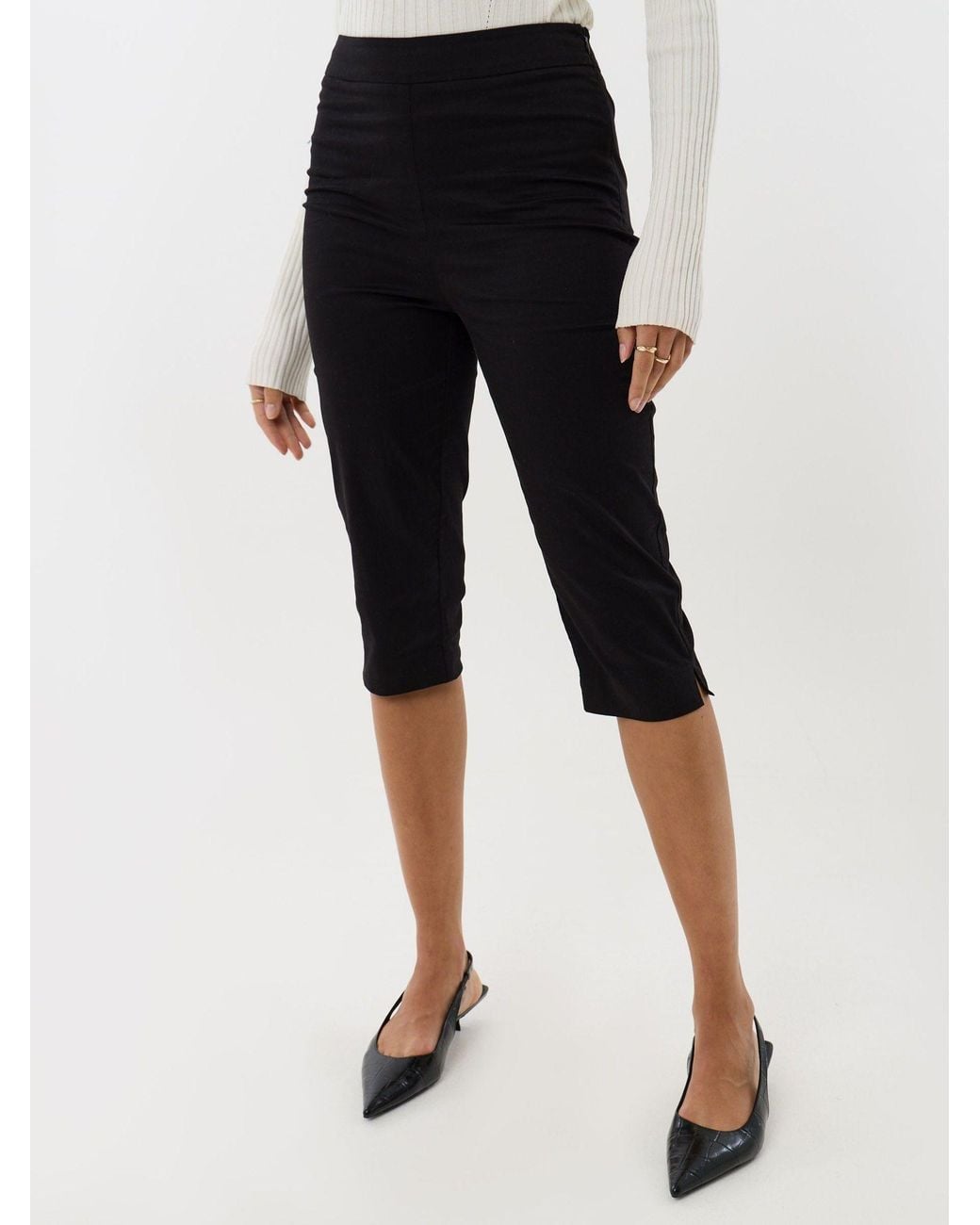 Threadbare Natural Split Hem Capri Trousers