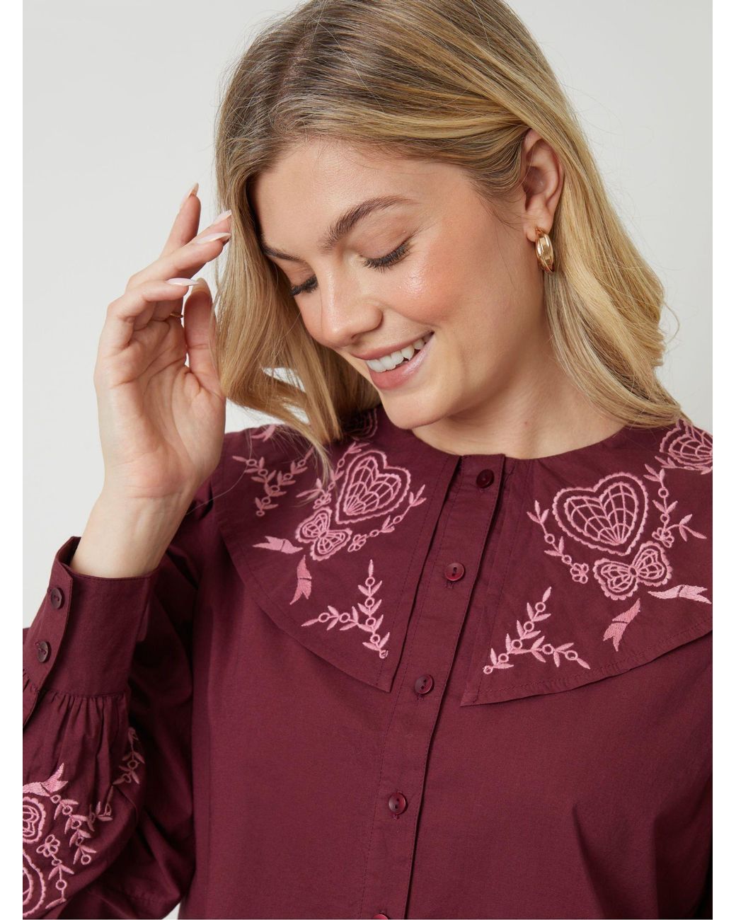 ANOTHER SUNDAY Red Gingham Button Through Blouse