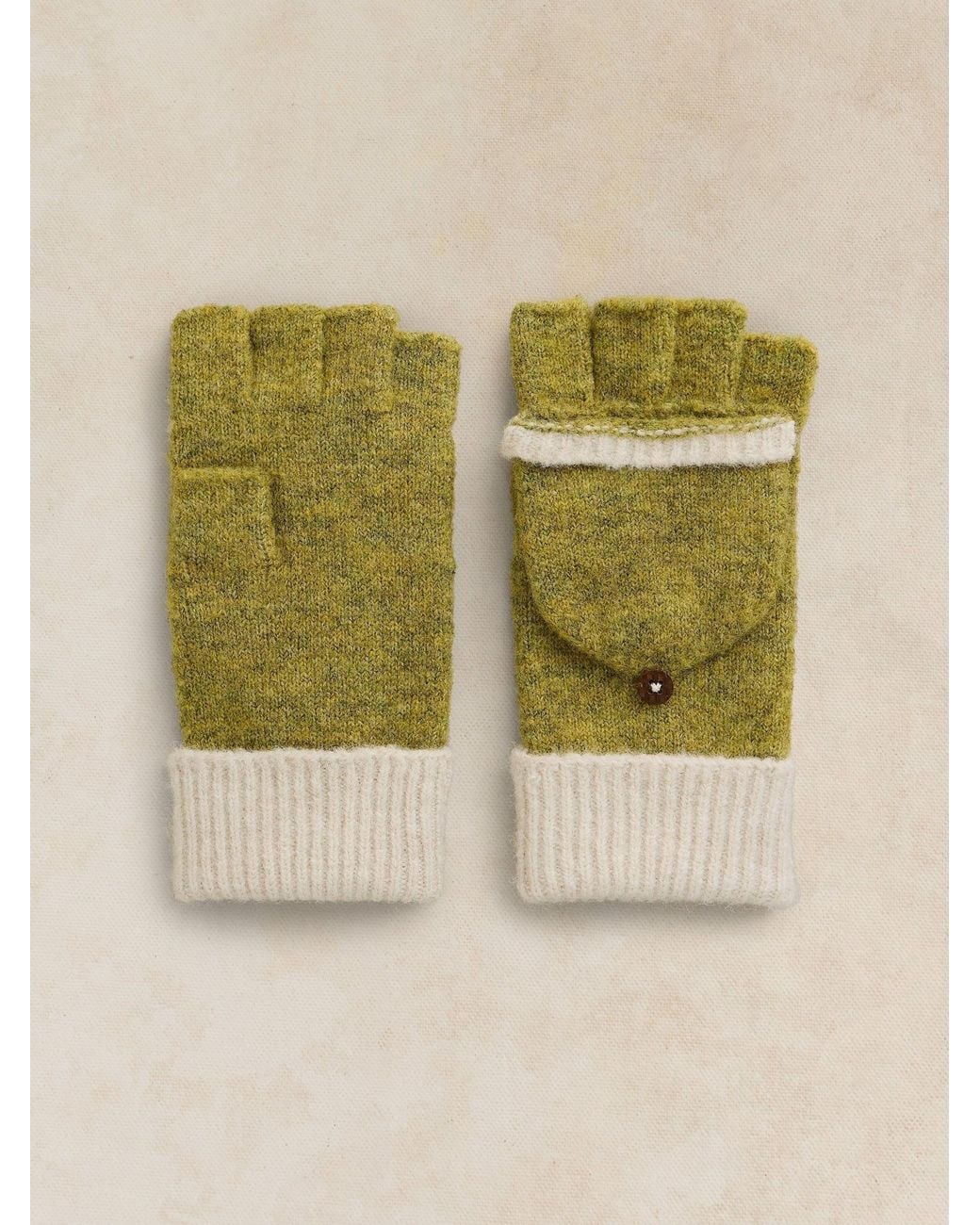 Knit Stuff White Stuff Emma Knitted Flip Mitt Gloves in Green | Lyst