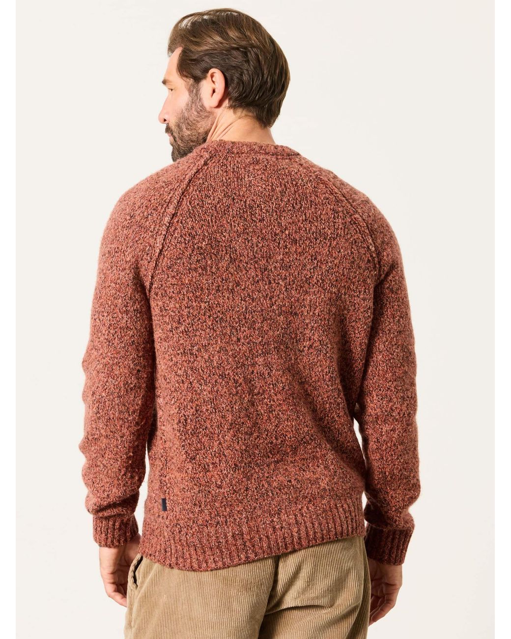 FatFace Brown Deanston Crew Neck Jumper for men