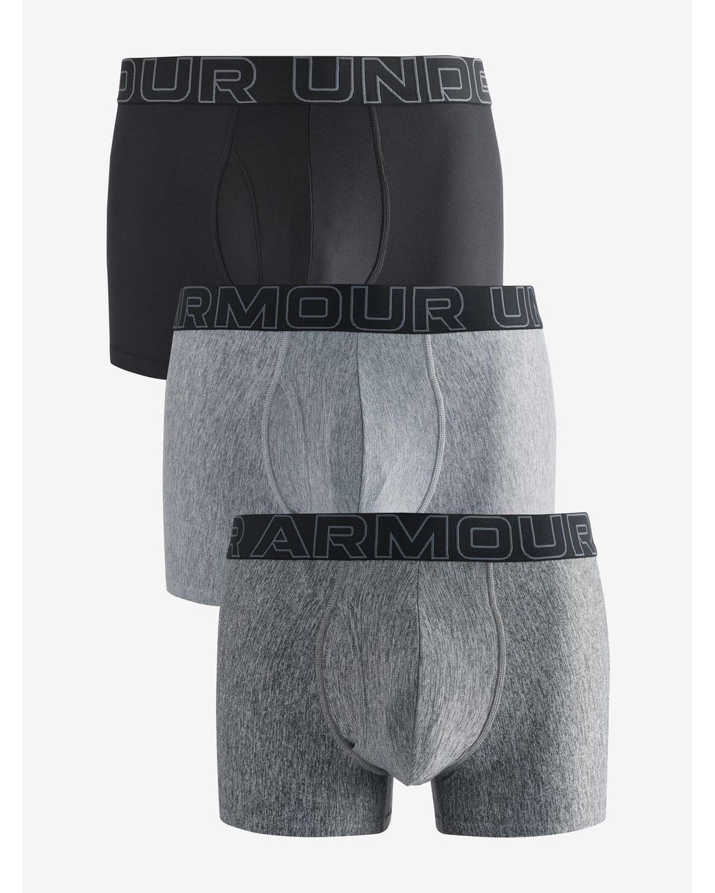 Under Armour Gray Performance Tech 3" Solid Boxers 3 Pack for men