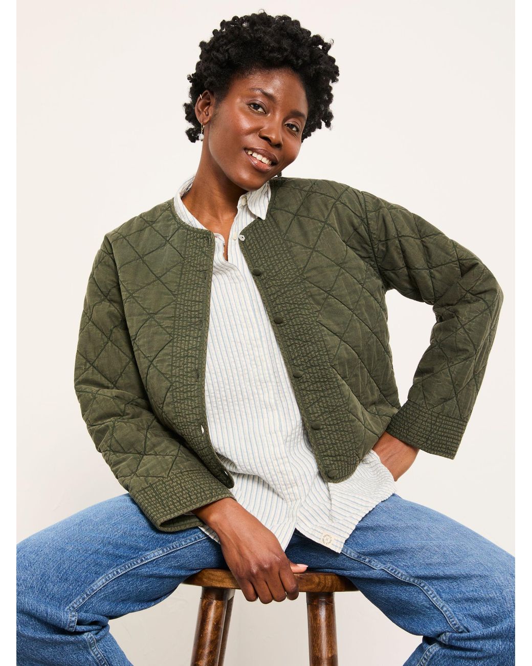 FatFace White Skyla Petite Stripe Shirt