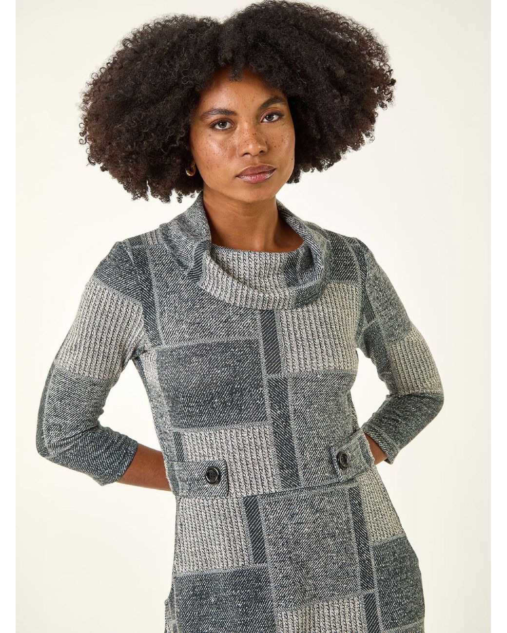 Roman White Jacquard Patchwork Dress
