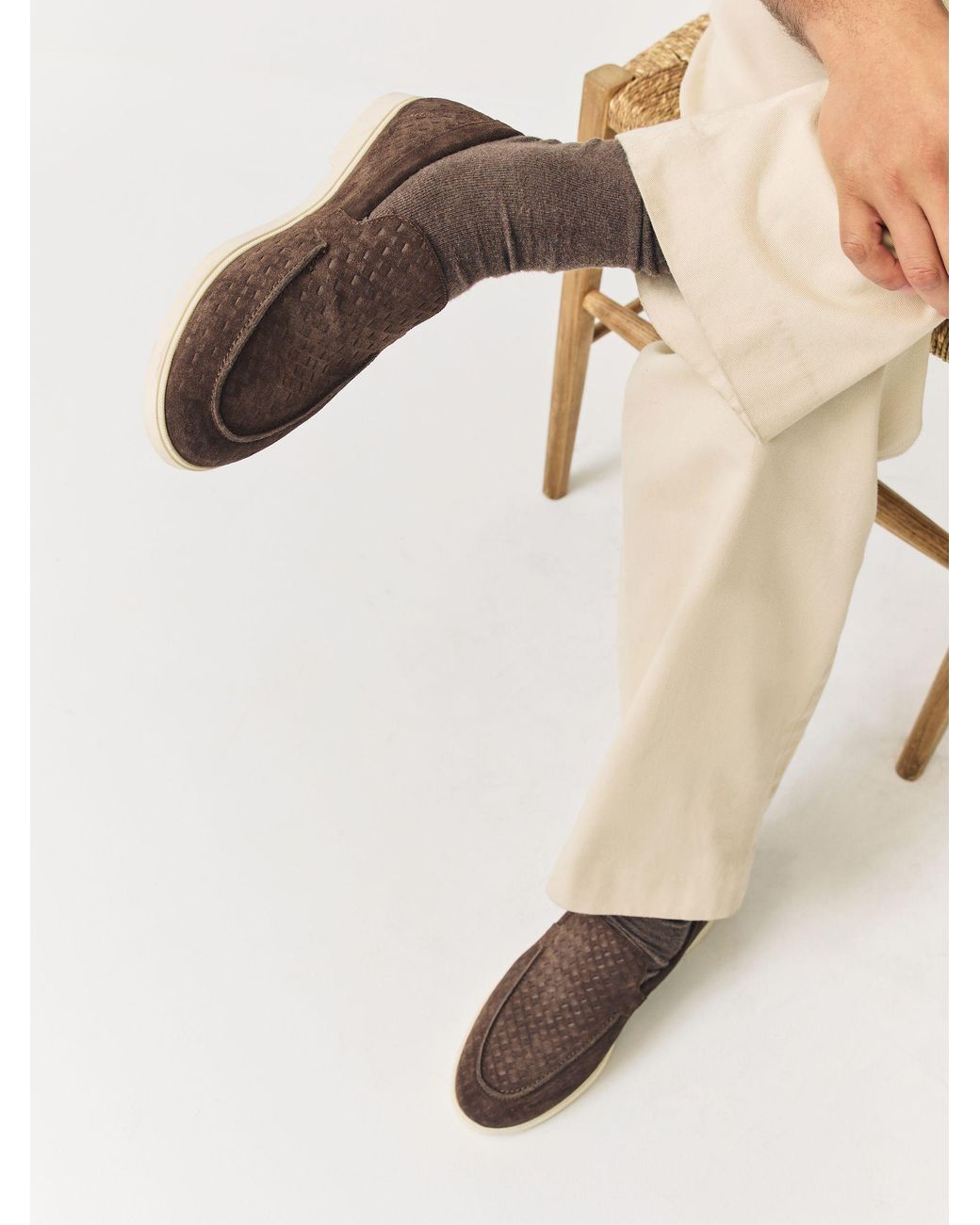 Next Natural Suede Loafers for men