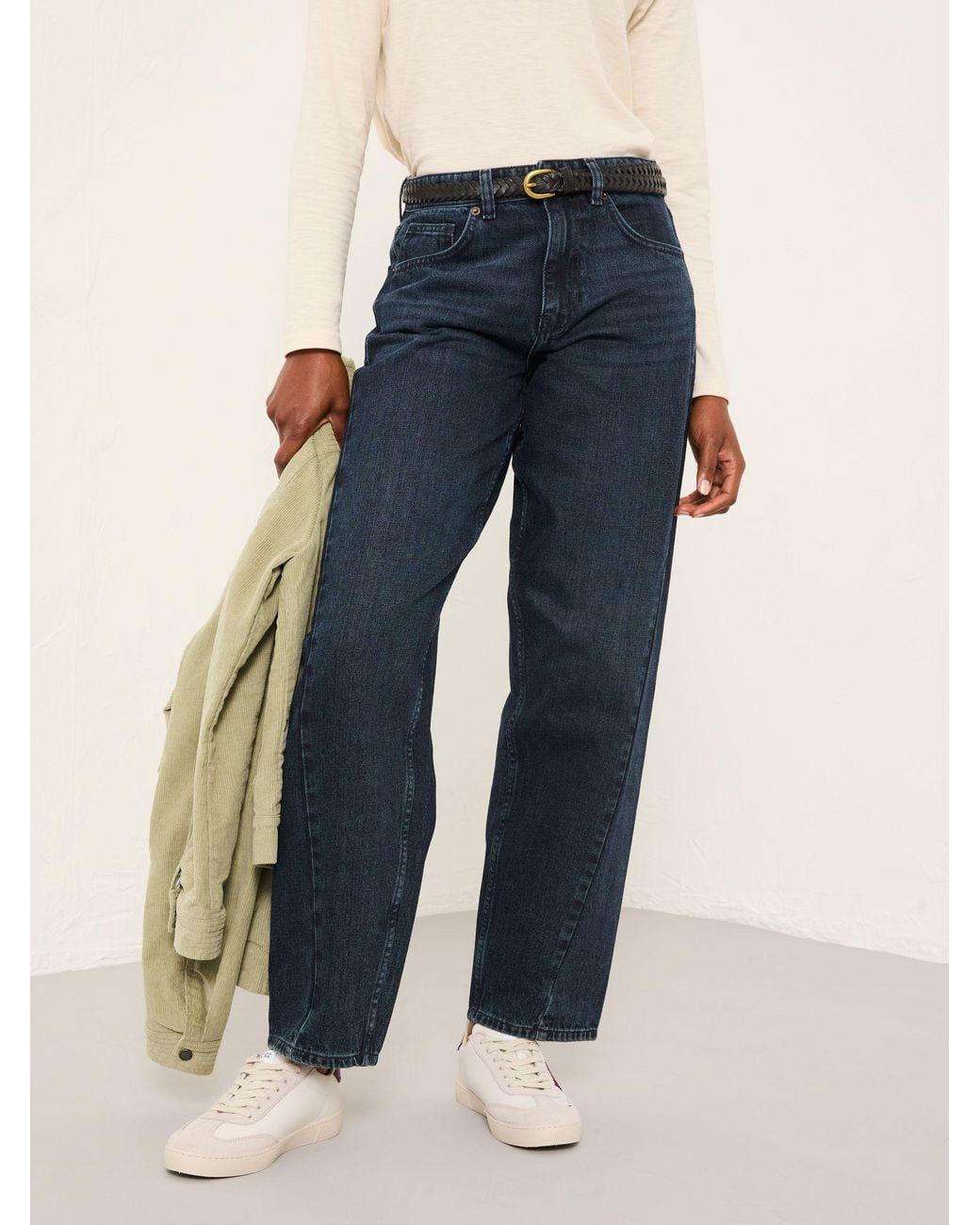 FatFace Blue Roseland Full Length Barrel Leg Jeans