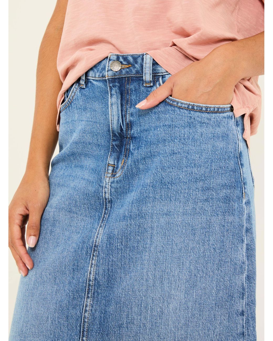FatFace Blue Carla Midi Skirt