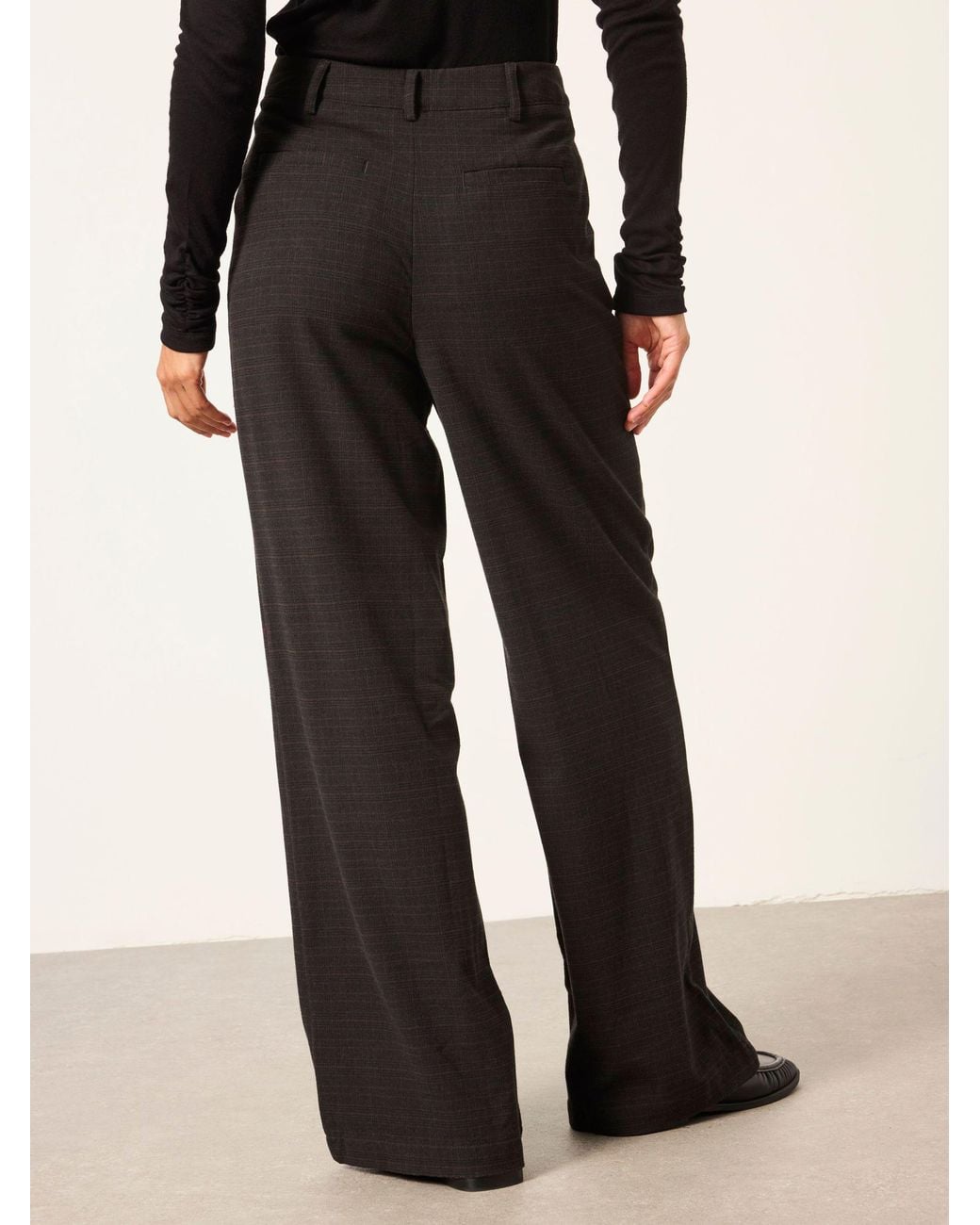 FatFace Black Presley Petite Kilt Check Trousers