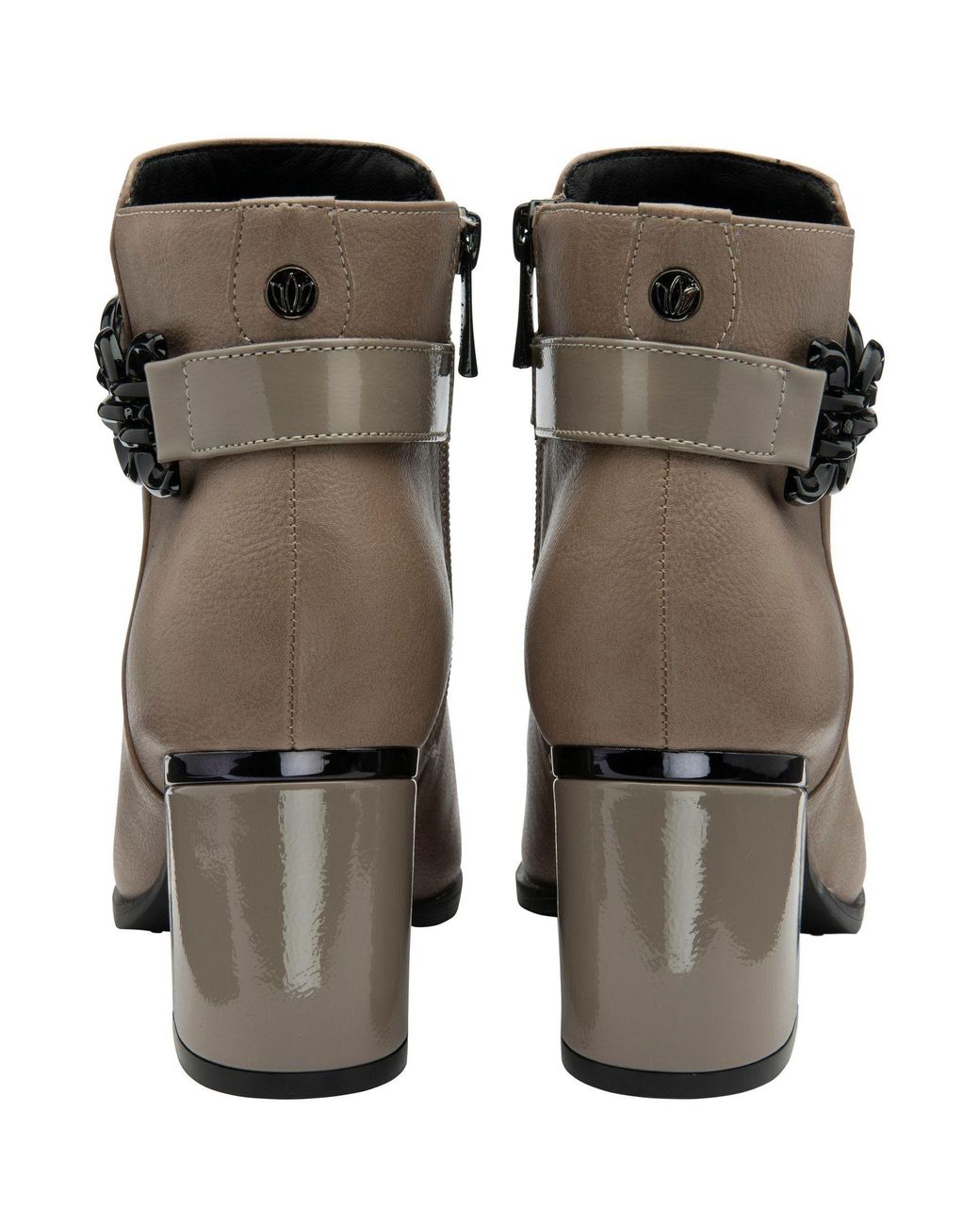 Lotus Brown Heeled Ankle Boots