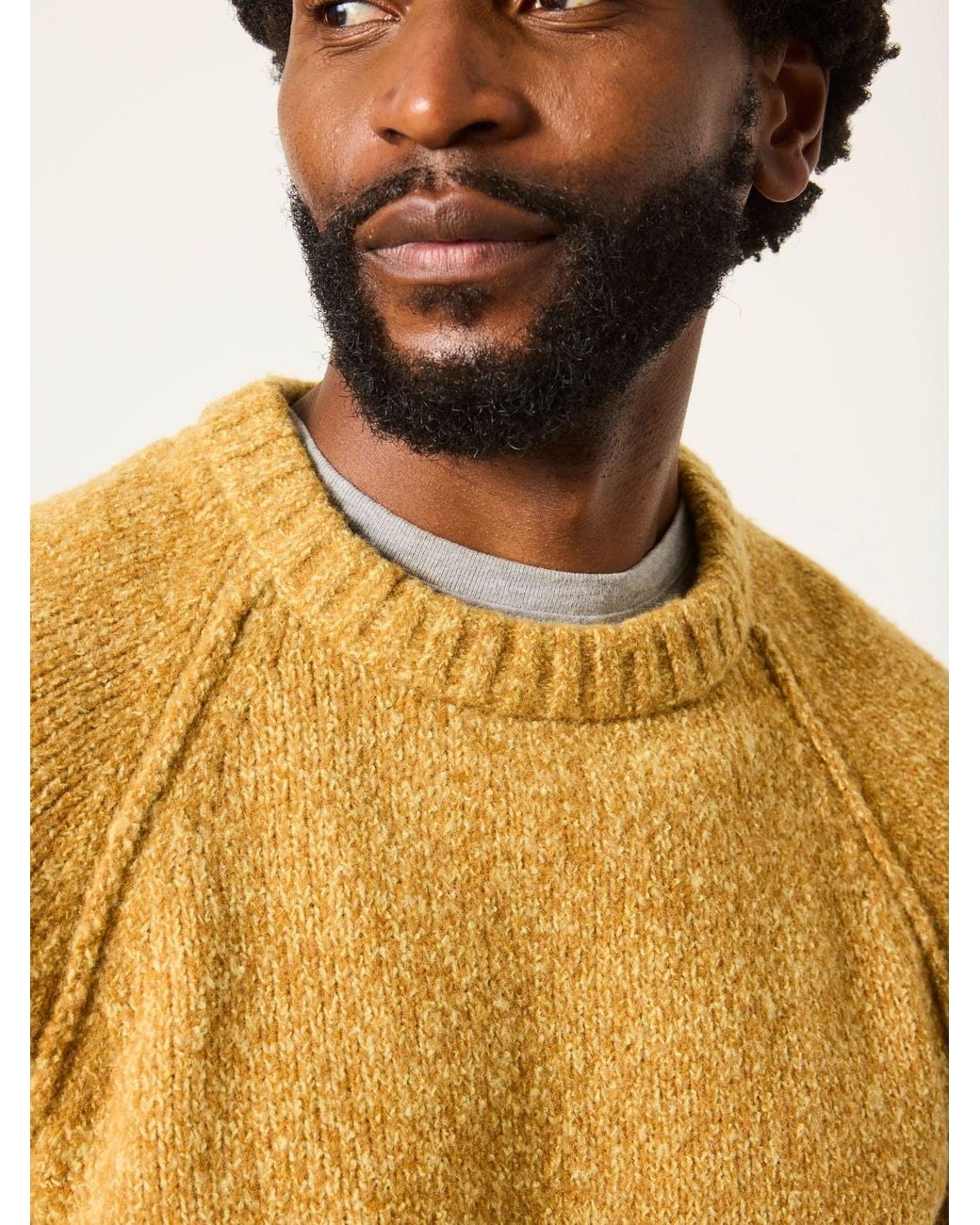 FatFace Natural Fatface Deanston Crew Neck Jumper for men