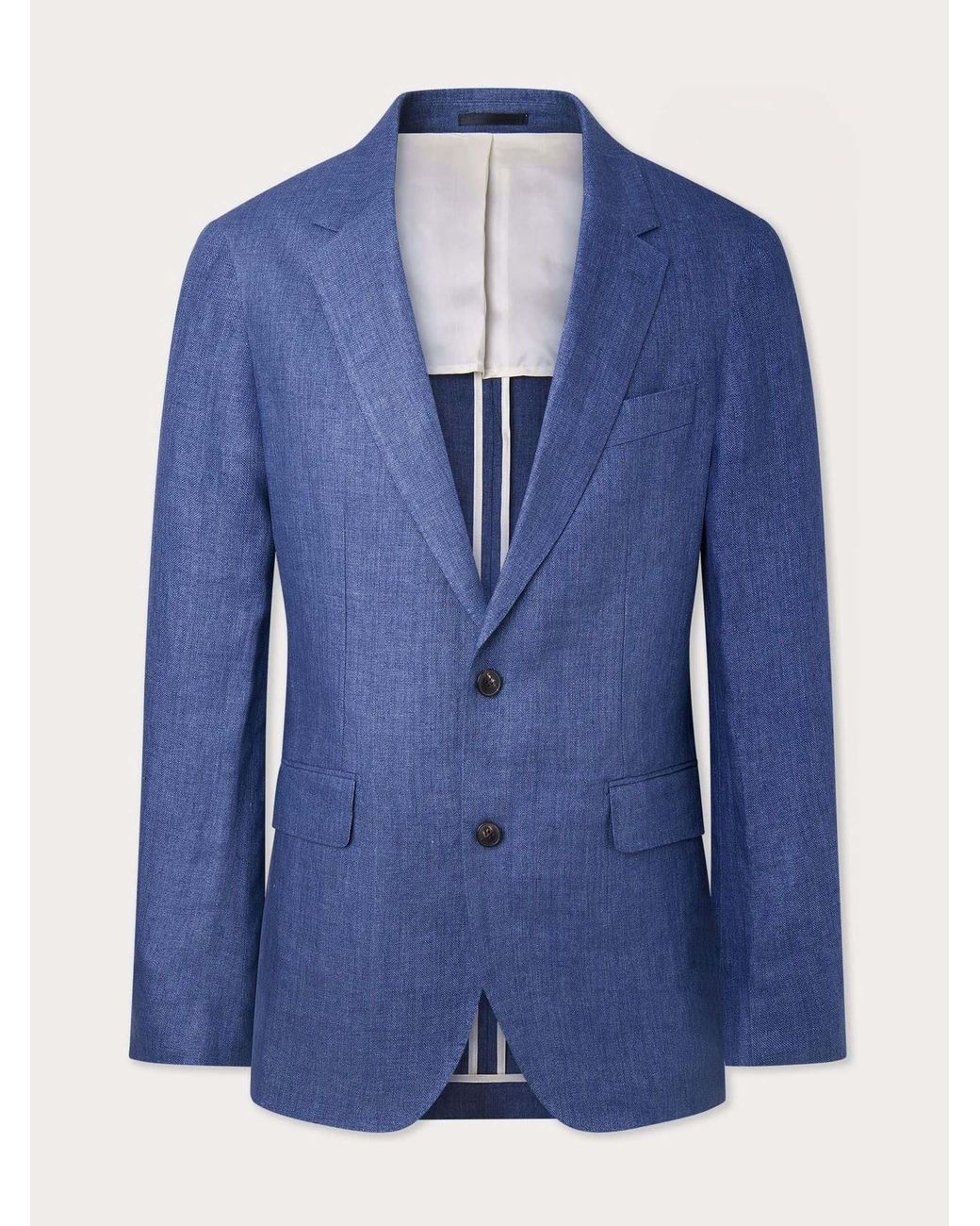Hackett Blue Pure Linen Delave Jacket for men