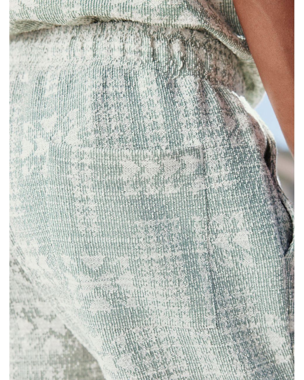 Next Blue Textured Geometric Pattern Jersey Shorts for men