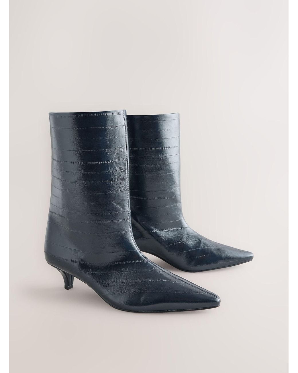 Next Blue Forever Comfort Point Toe Eel Midi Boots