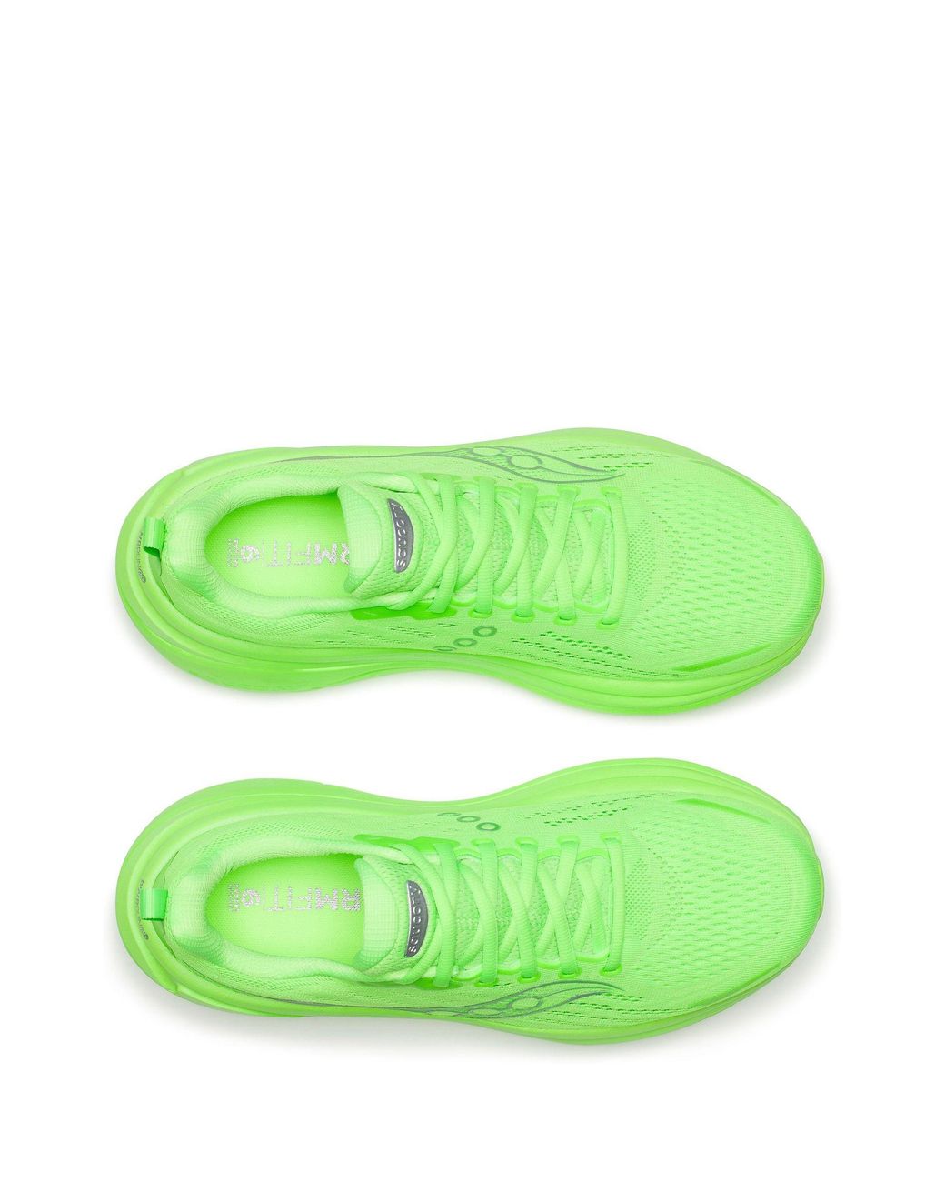 Saucony Green Neon Running Shoes With Breathable Mesh Upper for men