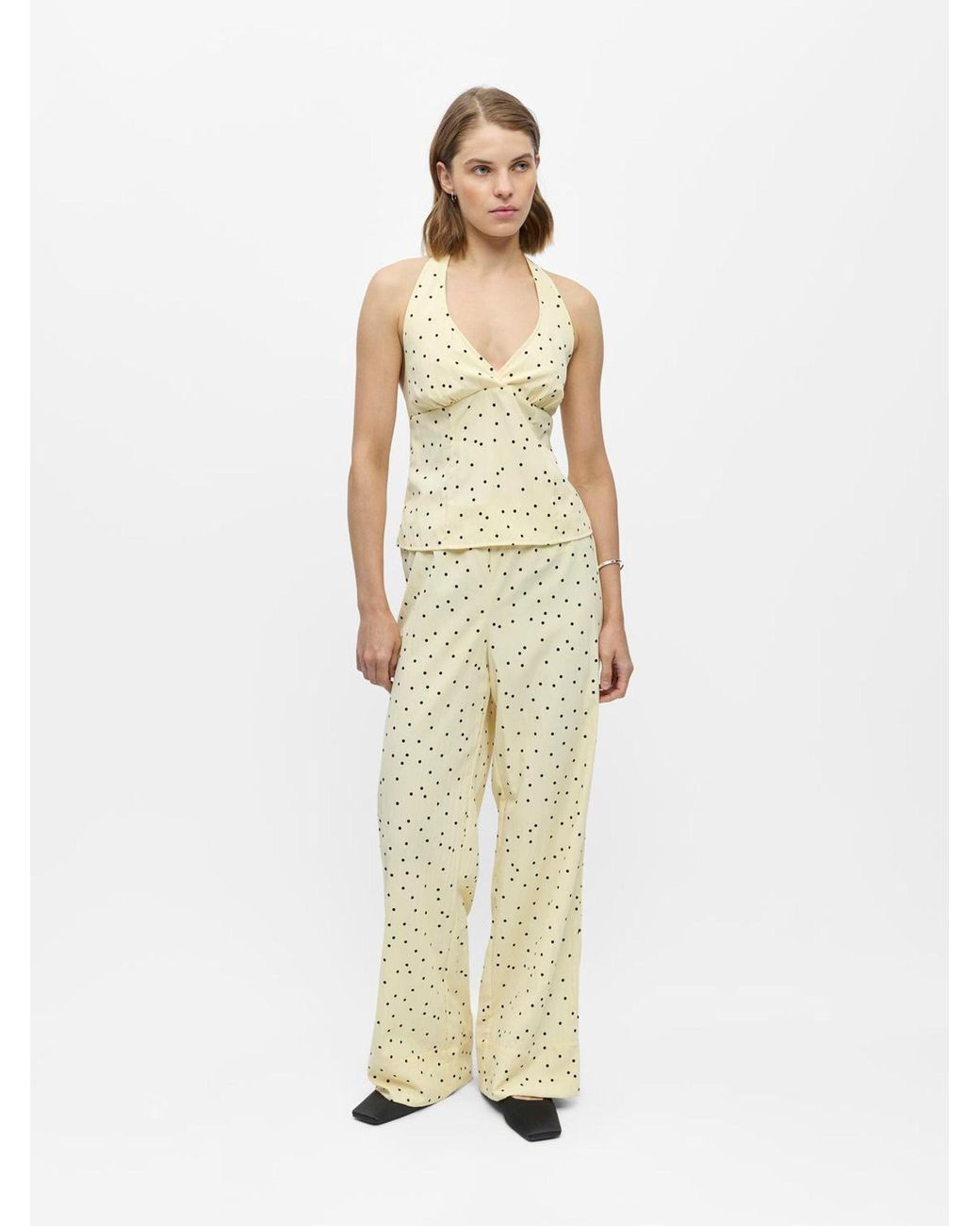 Object Natural Polka Dot Halterneck Top