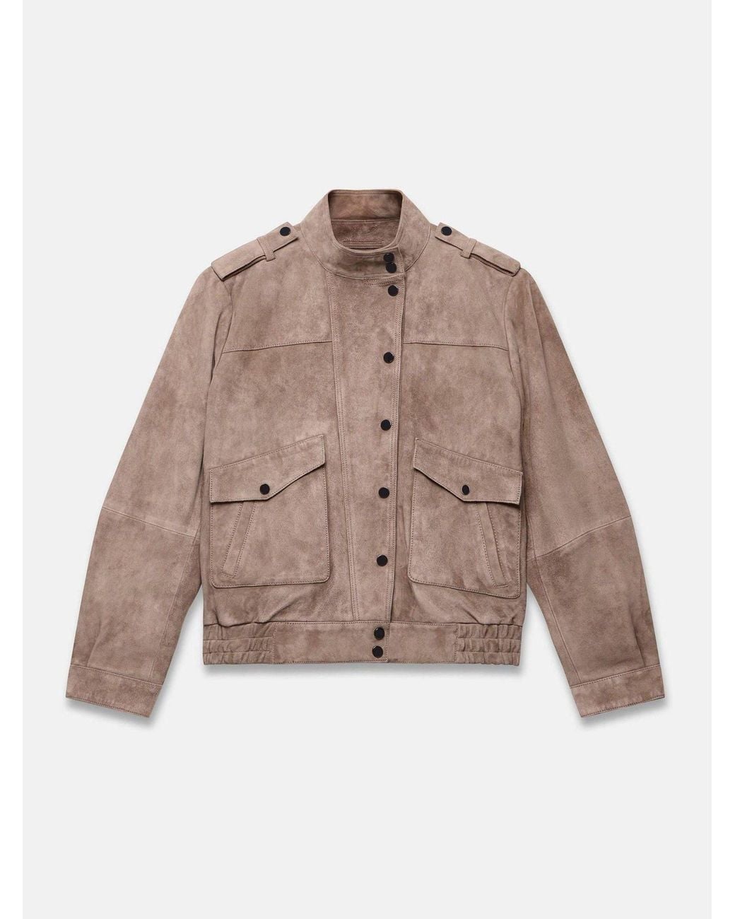 Mint Velvet Natural Suede Pilot Bomber Jacket