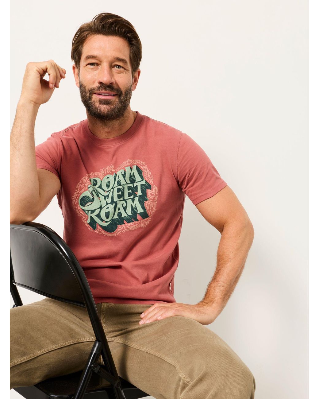 FatFace Red Roam Graphic T-Shirt for men