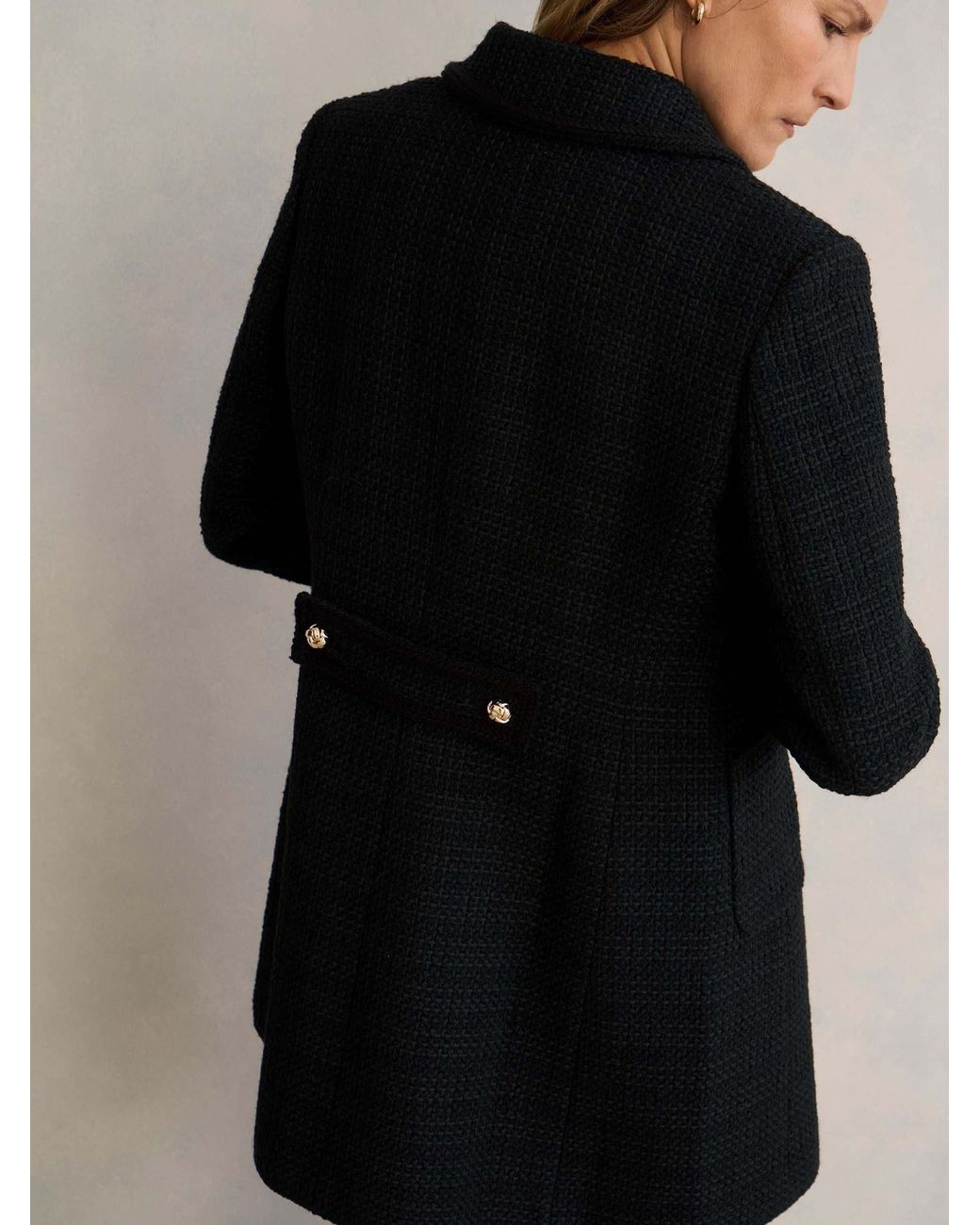 Hobbs Black Evangeline Tweed Coat