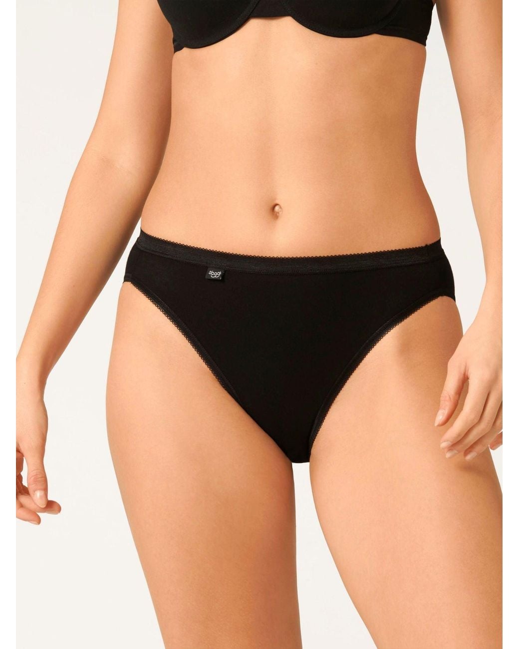 Sloggi Black High Leg Basic+ Maxi Knickers 3 Pack