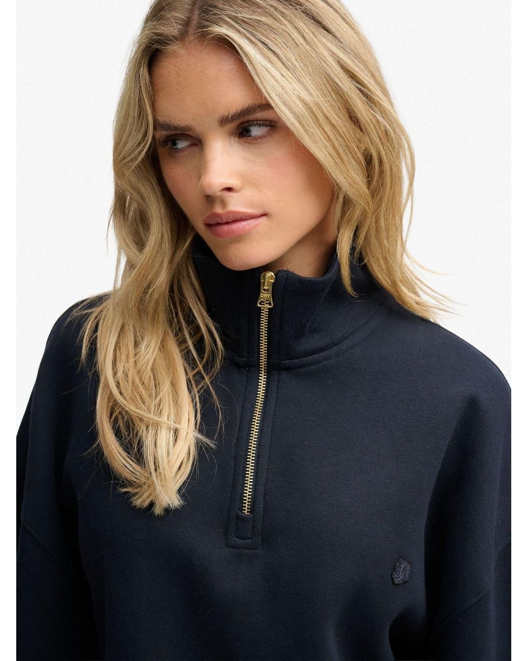 Superdry Blue Monogram Half Zip Sweat Top