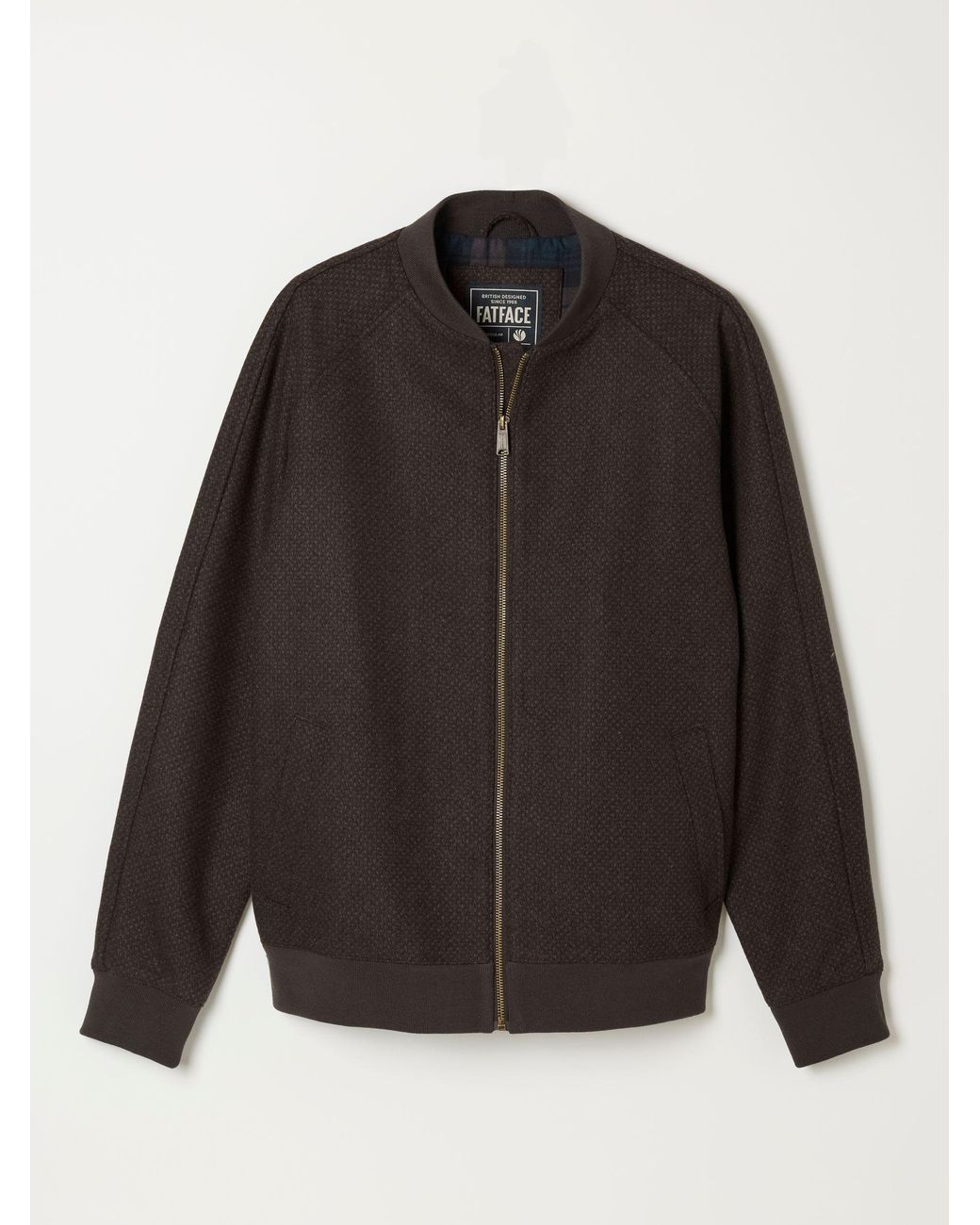 FatFace Black Wool Mix Bomber Jacket for men