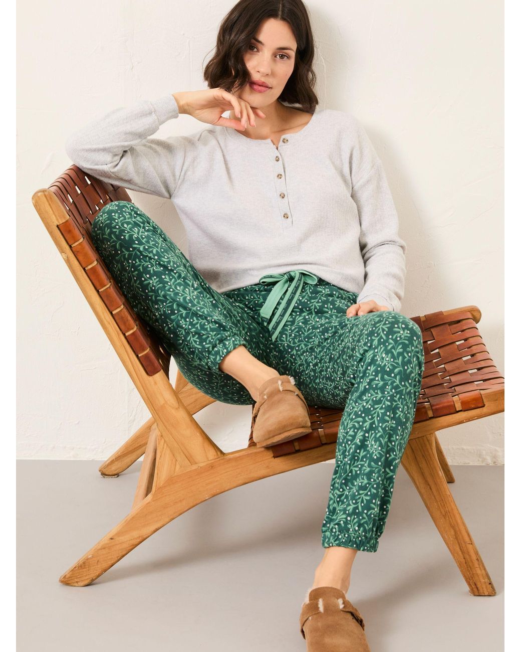 FatFace Green Cora Pyjama Bottoms