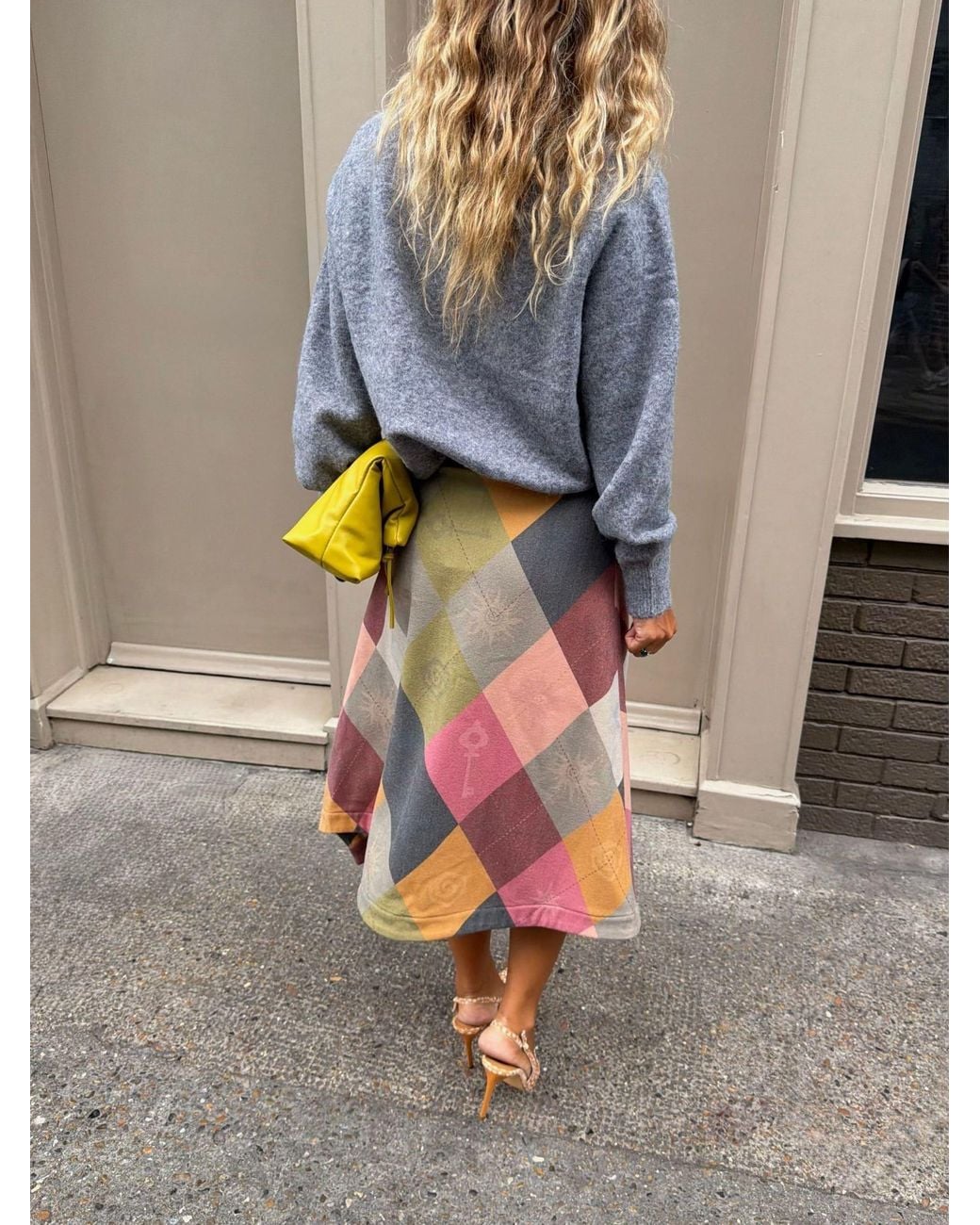 Never Fully Dressed Green Argyle Wool Skirt